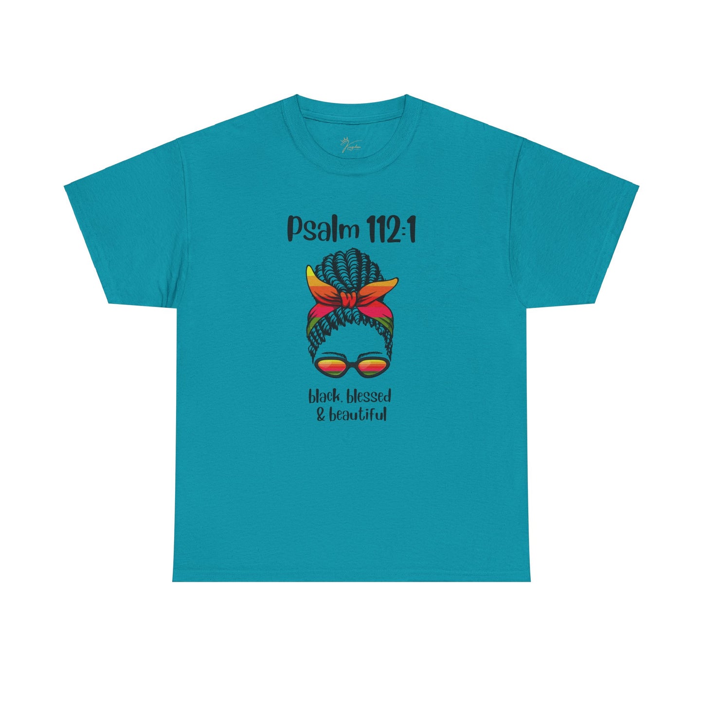 Unisex Heavy Cotton Tee - Psalm 112:1 - Black, Blessed & Beautiful