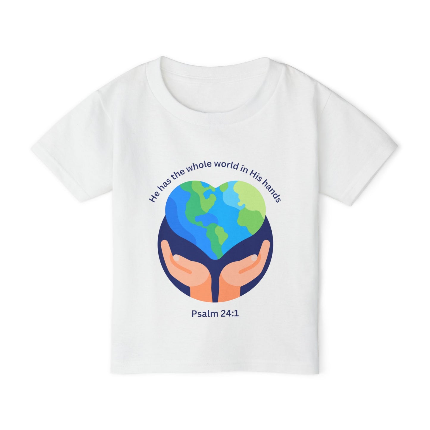 Children's Earth-Themed T-Shirt - "He Has the Whole World in His Hands" - Faith-Inspired Gift