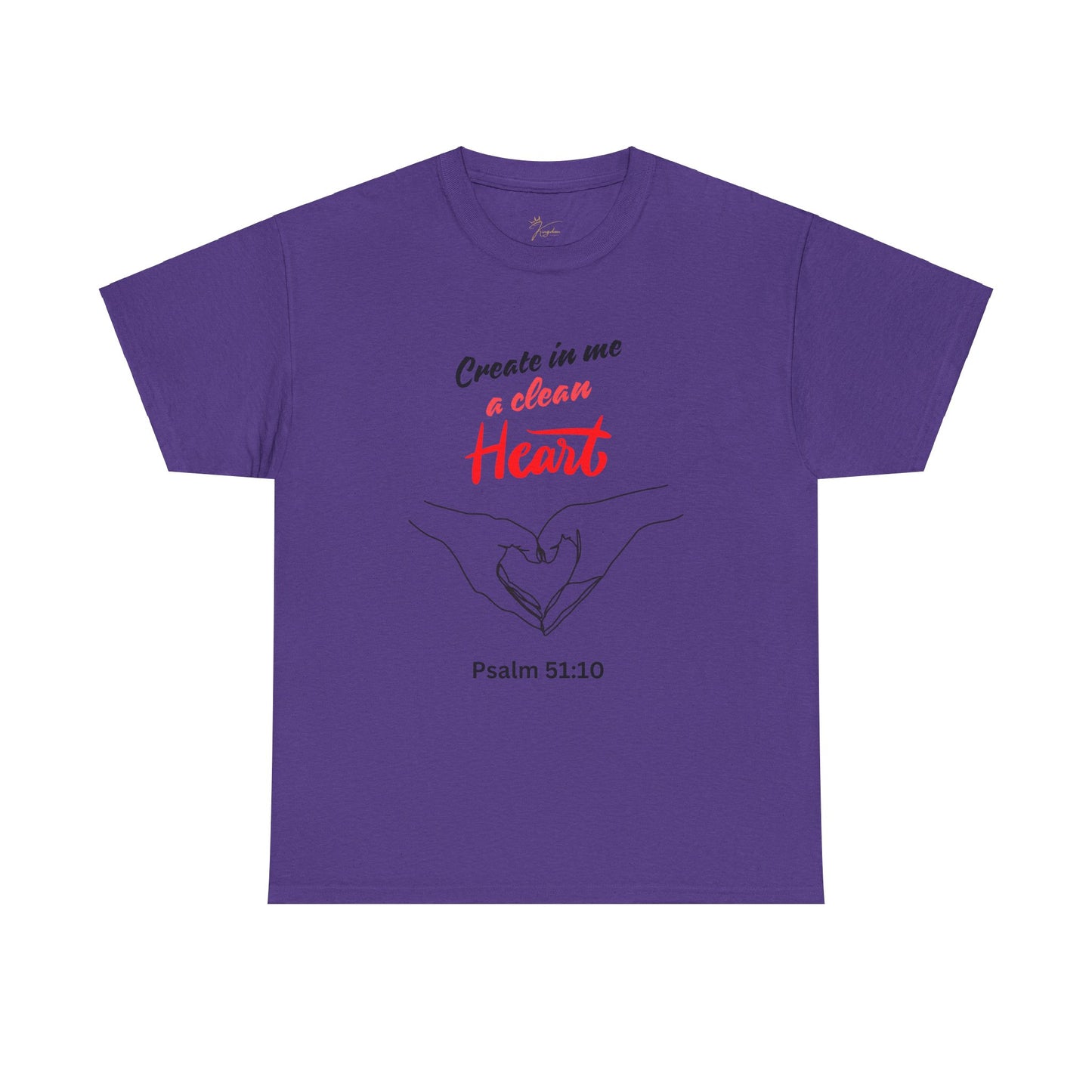 Inspirational Unisex Heavy Cotton Tee - "Create in Me a Clean Heart"