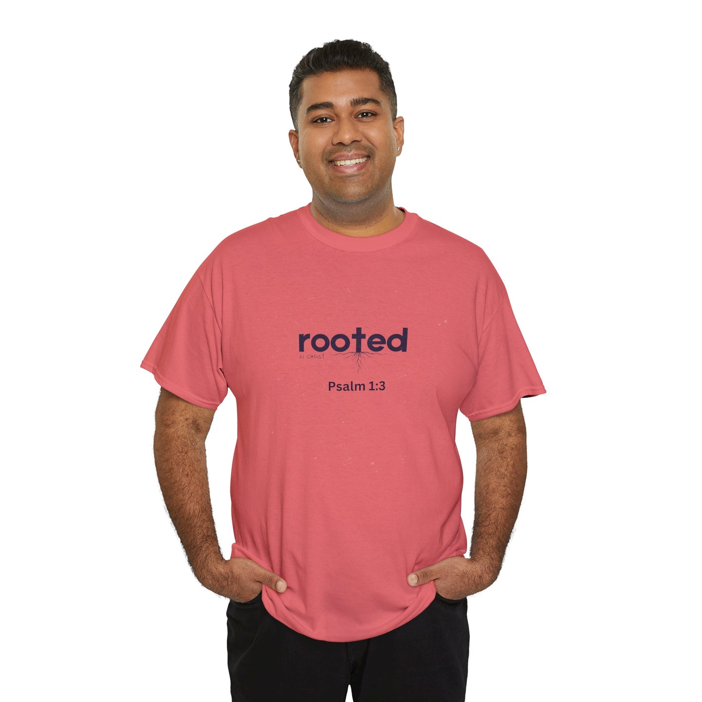 Inspirational Unisex Heavy Cotton Tee - "Rooted Psalm 1:3"