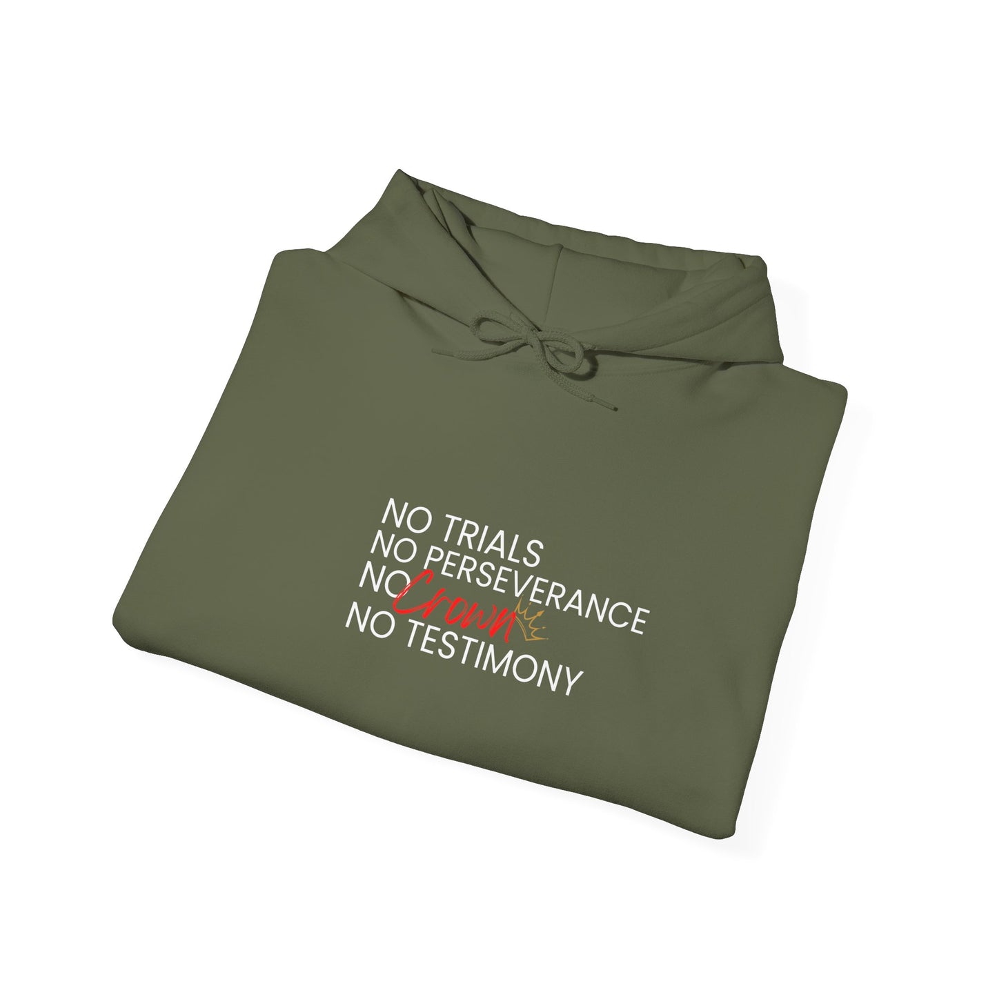 No Trials, No Perseverance, No Crown, No Testimony – Christian Hoodie