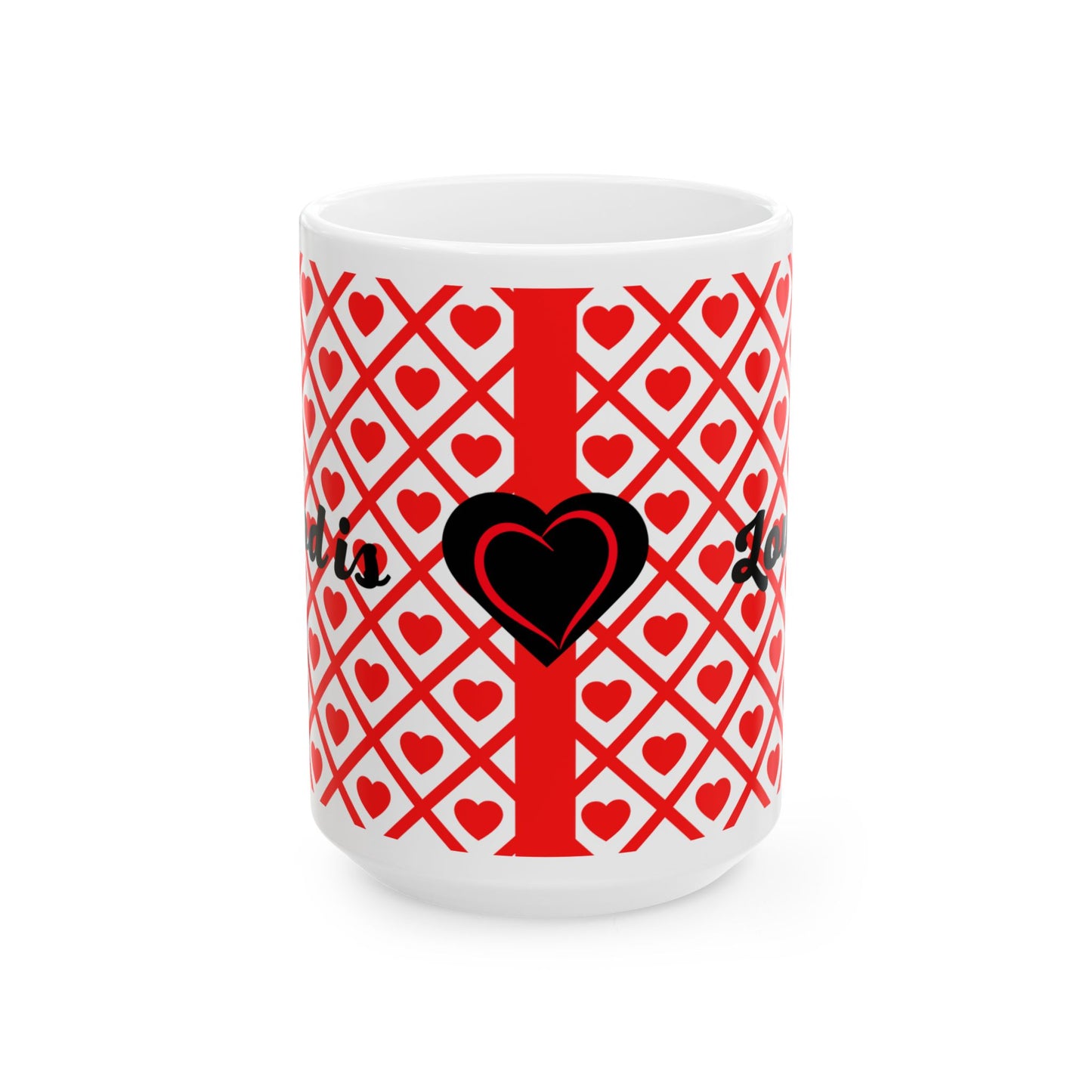 God is Love - Ceramic Mug with Heart Design - (11oz, 15oz)