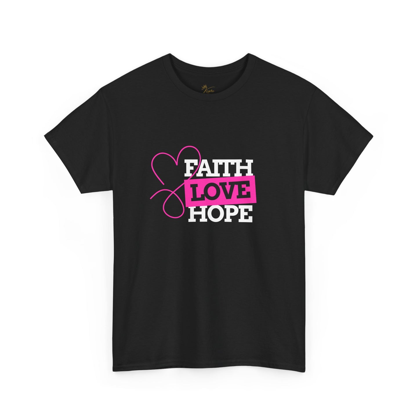 Faith Love Hope Unisex Heavy Cotton Tee - Inspirational Graphic T-Shirt