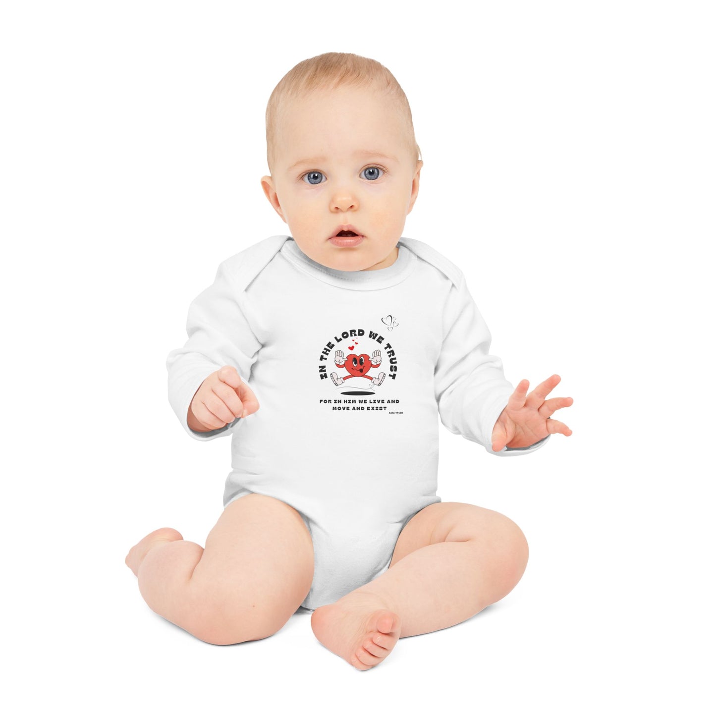 Baby Long-Sleeve Organic Bodysuit - Faith Inspired Design