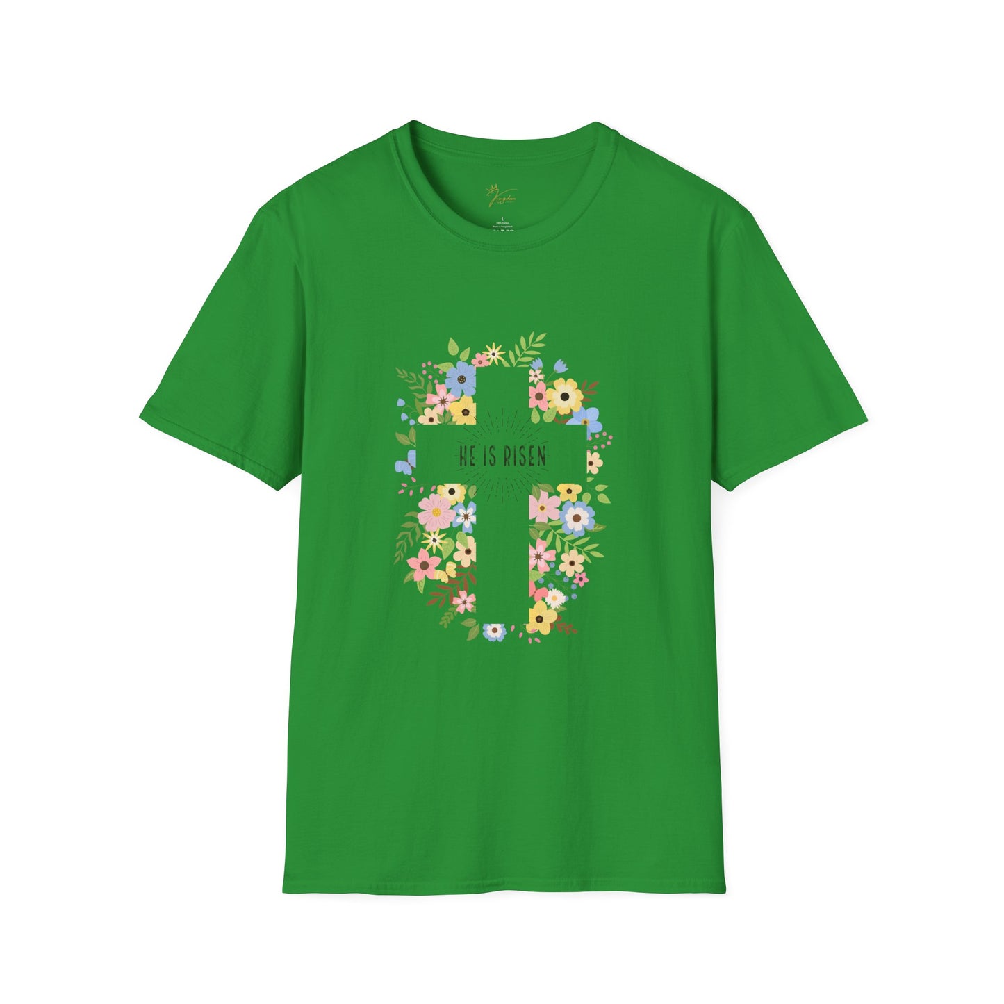 He is Risen Floral Unisex Softstyle T-Shirt | Easter Celebration Tee