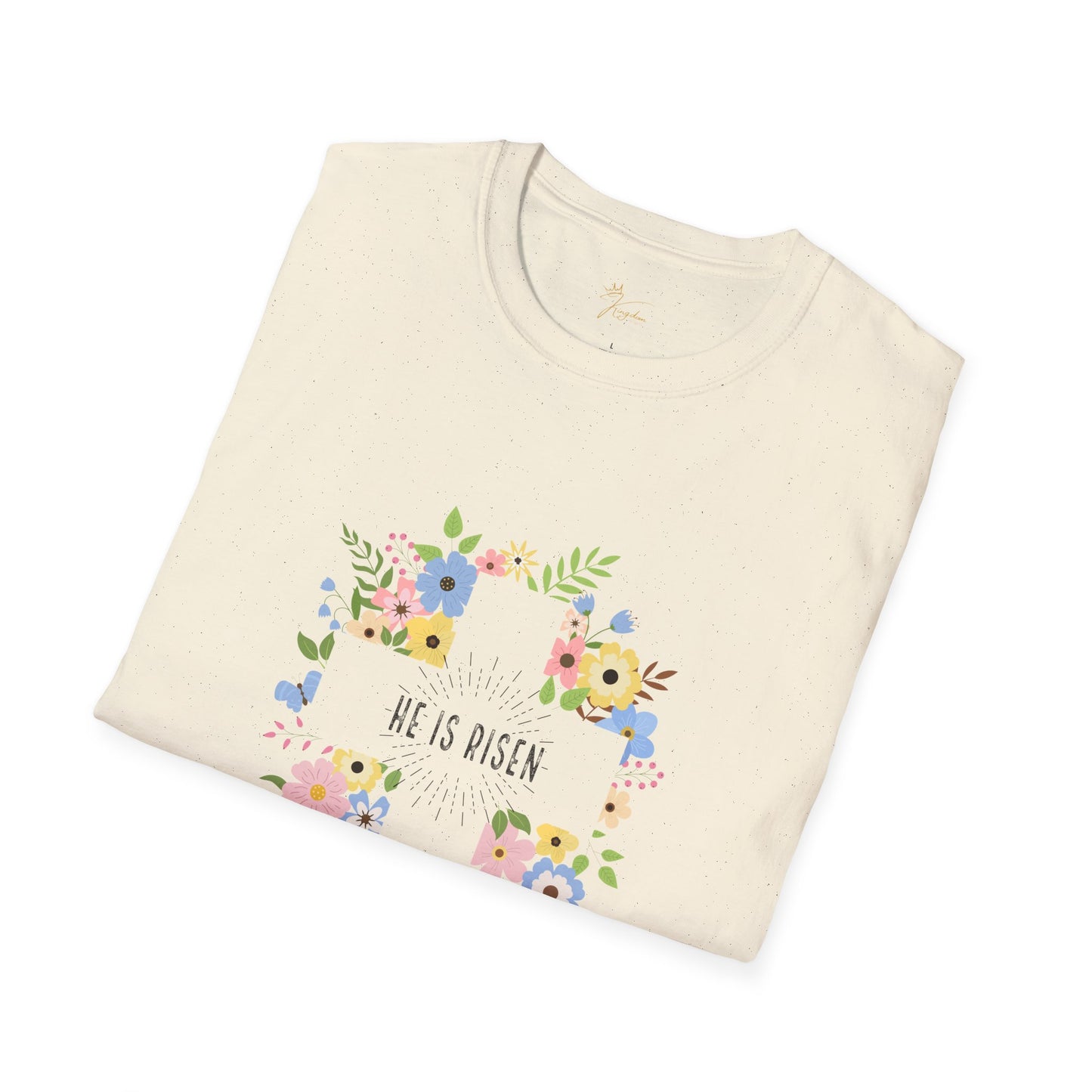 He is Risen Floral Unisex Softstyle T-Shirt | Easter Celebration Tee