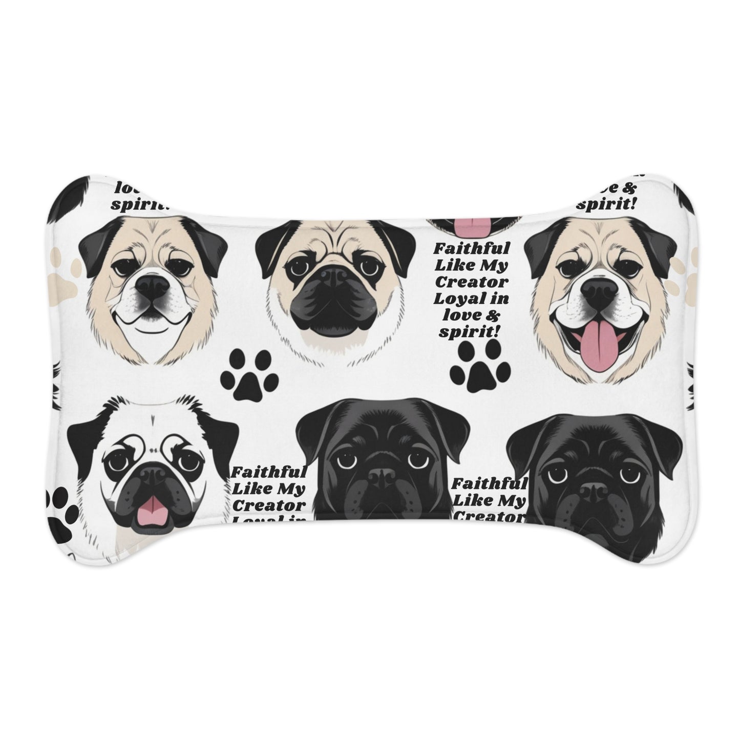 Cute Pug Pet Feeding Mat - Faithful & Loyal Design for Dog Lovers