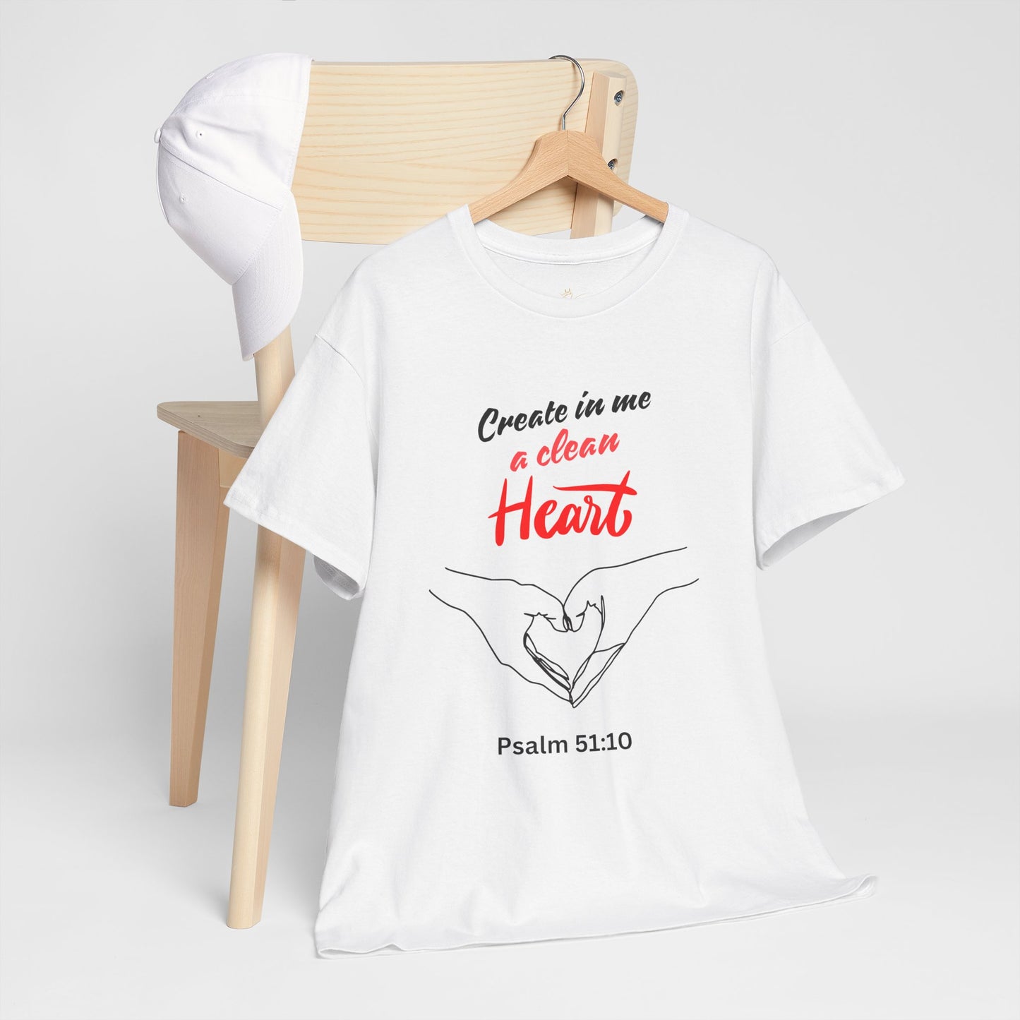 Inspirational Unisex Heavy Cotton Tee - "Create in Me a Clean Heart"