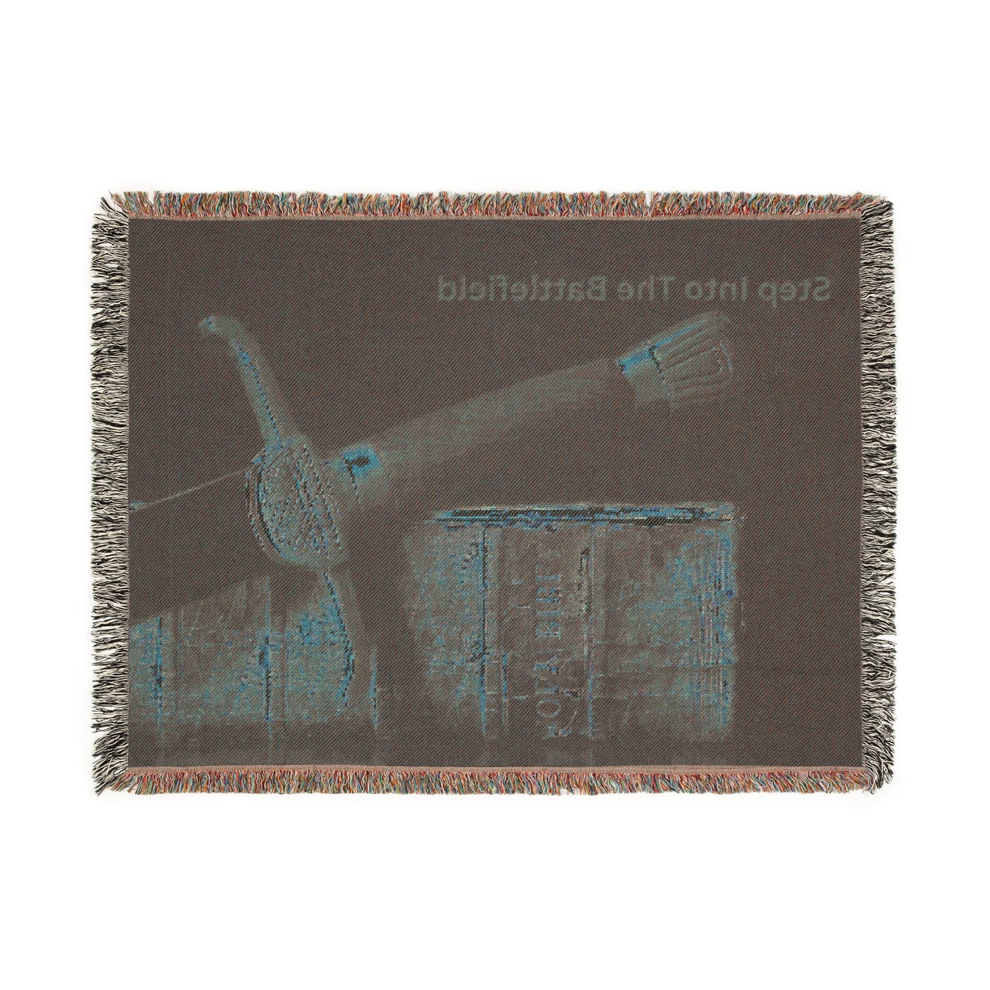 Vintage Warrior Woven Prayer Blanket - Step into The Battlefield Design