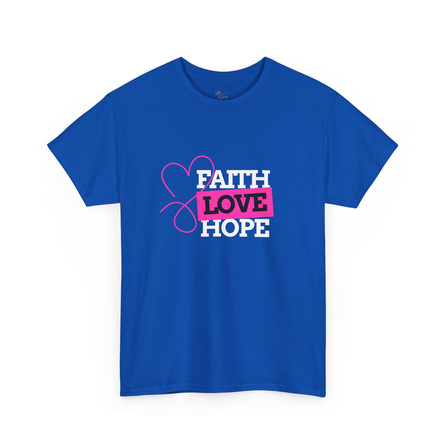 Faith Love Hope Unisex Heavy Cotton Tee - Inspirational Graphic T-Shirt
