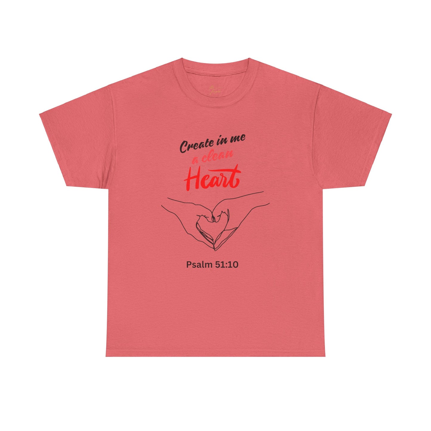 Inspirational Unisex Heavy Cotton Tee - "Create in Me a Clean Heart"