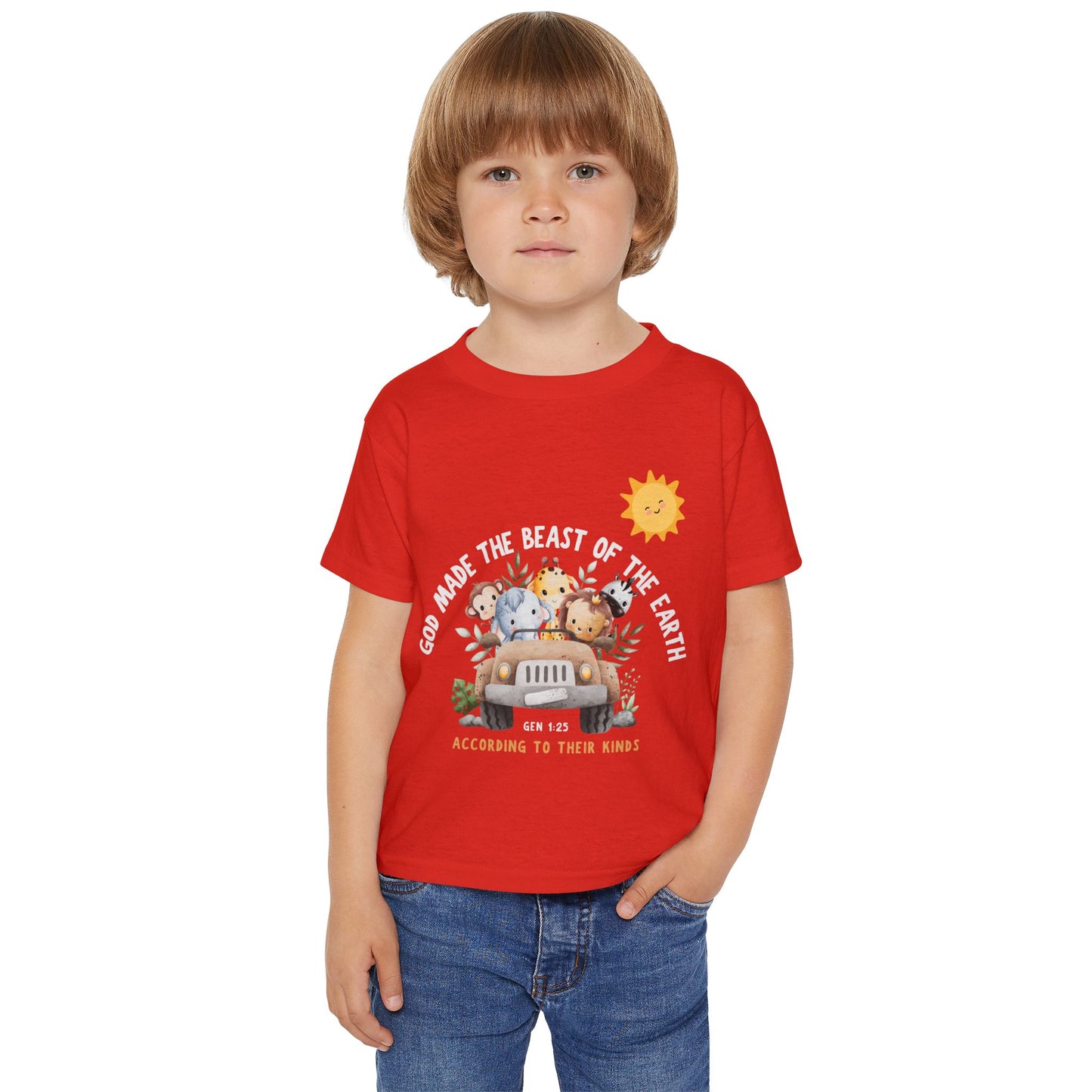 Toddler T-Shirt - God Made the Beast of the Earth Design