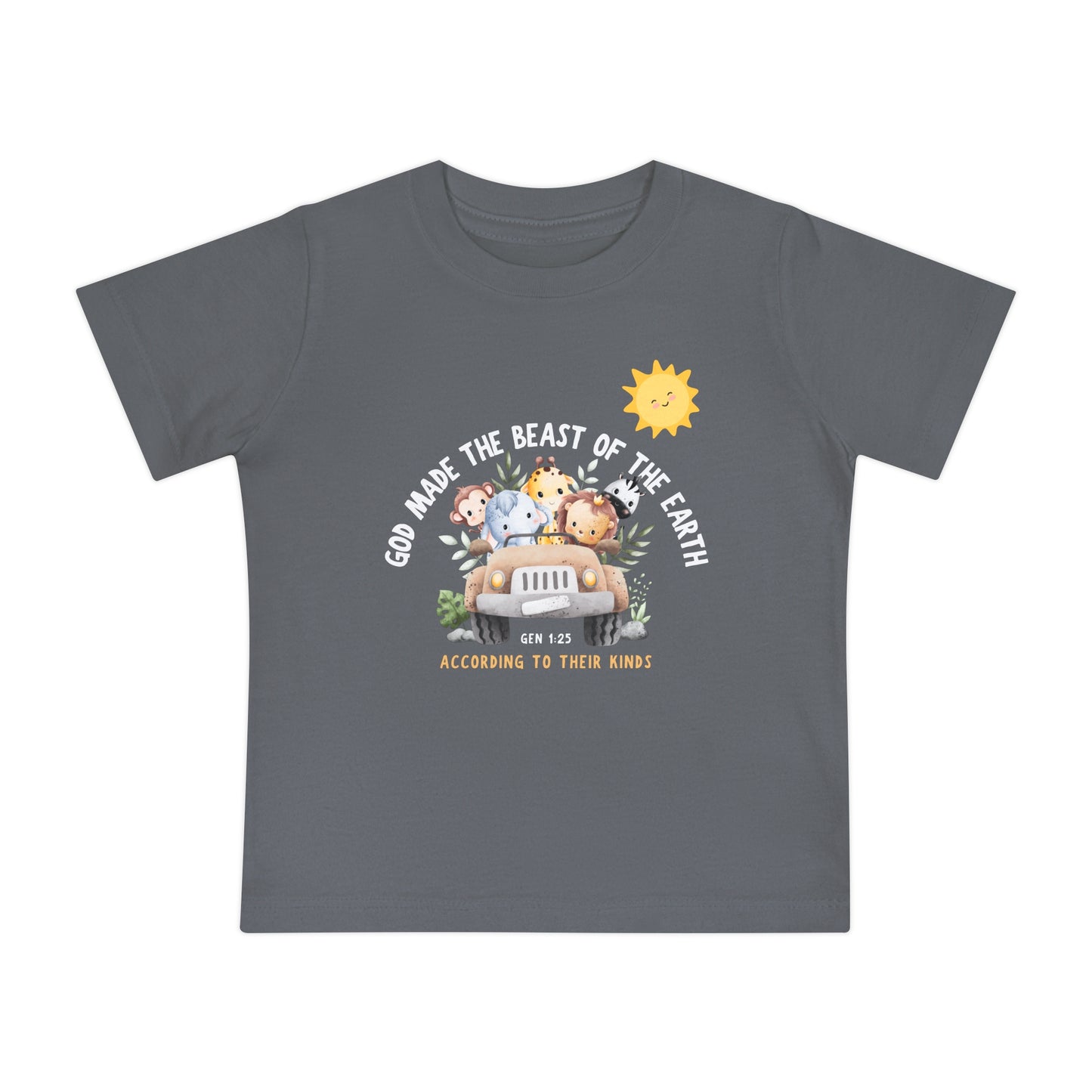 Cute Baby Short Sleeve T-Shirt - "God Made the Beast of the Earth" Design