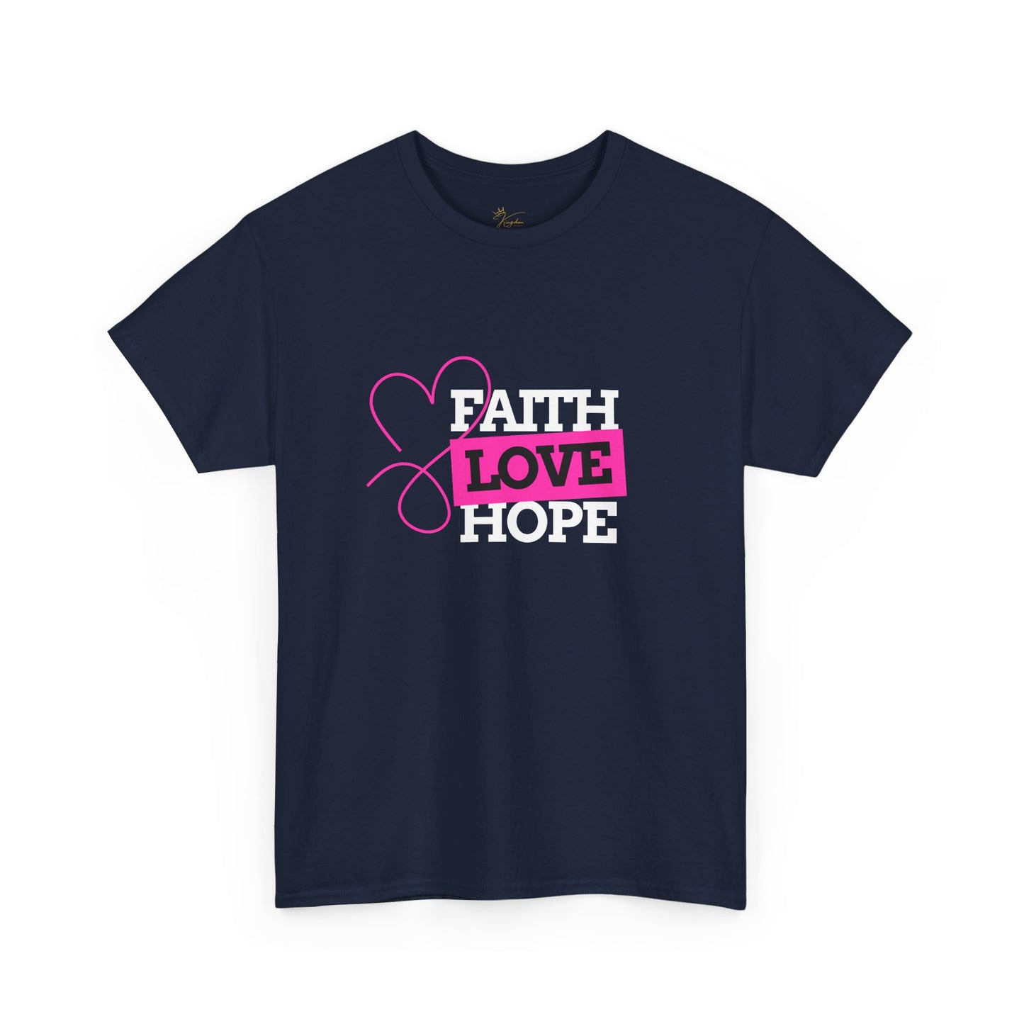 Faith Love Hope Unisex Heavy Cotton Tee - Inspirational Graphic T-Shirt