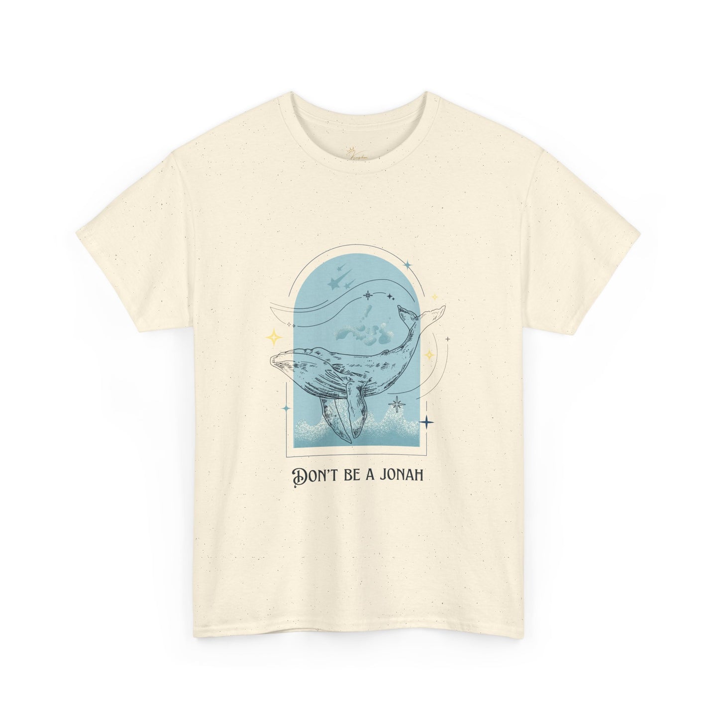 Whale Illustration Unisex Heavy Cotton Tee - "Don't Be A Jonah"
