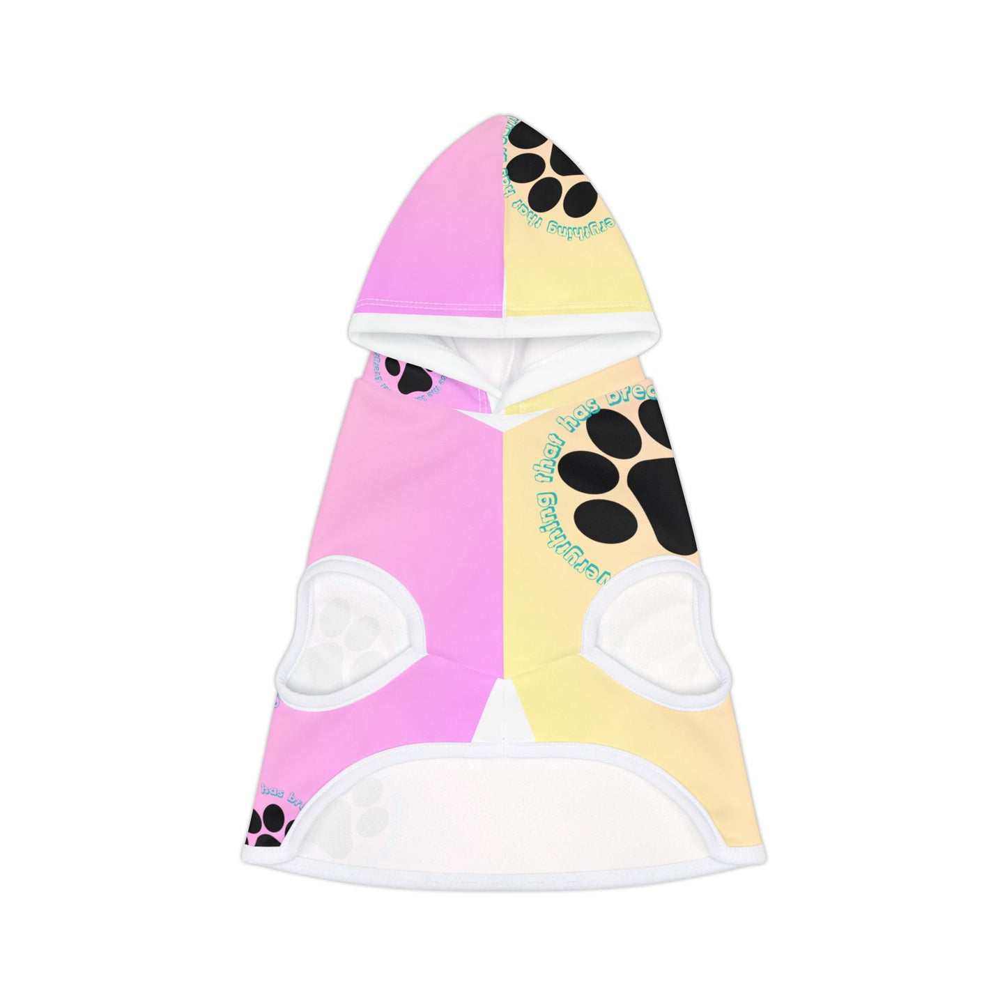 Comfortable and Stylish Pet Hoodie with Inspirational Quotes & Paw Print Design