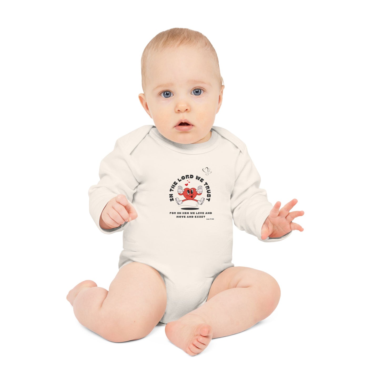 Baby Long-Sleeve Organic Bodysuit - Faith Inspired Design