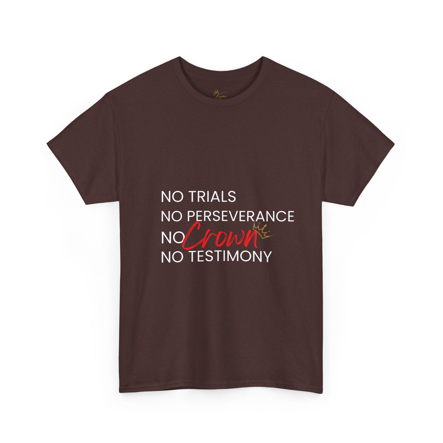 No Trials, No Perseverance, No Crown, No Testimony - Unisex Heavy Cotton Tee