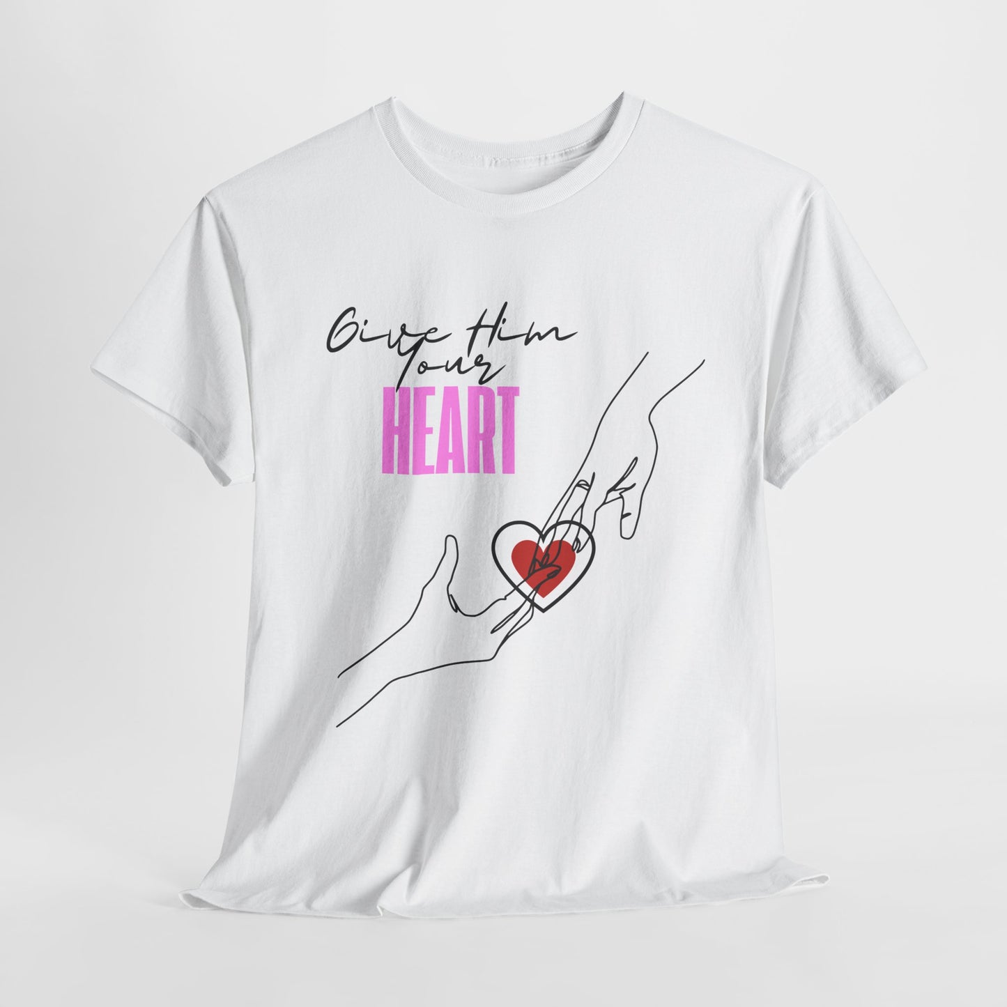 Unisex Heavy Cotton Tee - Give Them Your Heart Graphic Tee