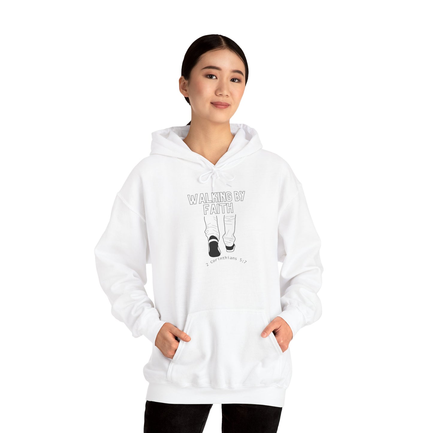 Faith-Inspired Unisex Hoodie - 'Walking by Faith' Design