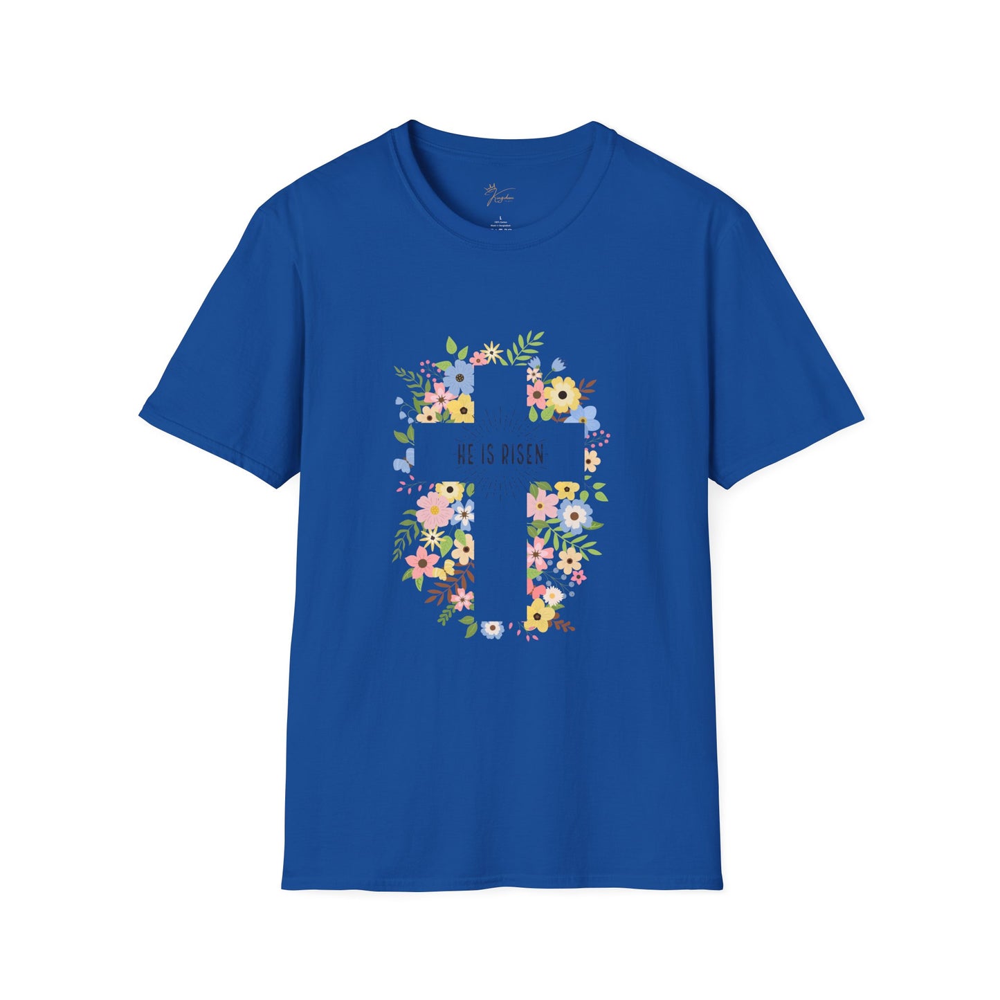He is Risen Floral Unisex Softstyle T-Shirt | Easter Celebration Tee