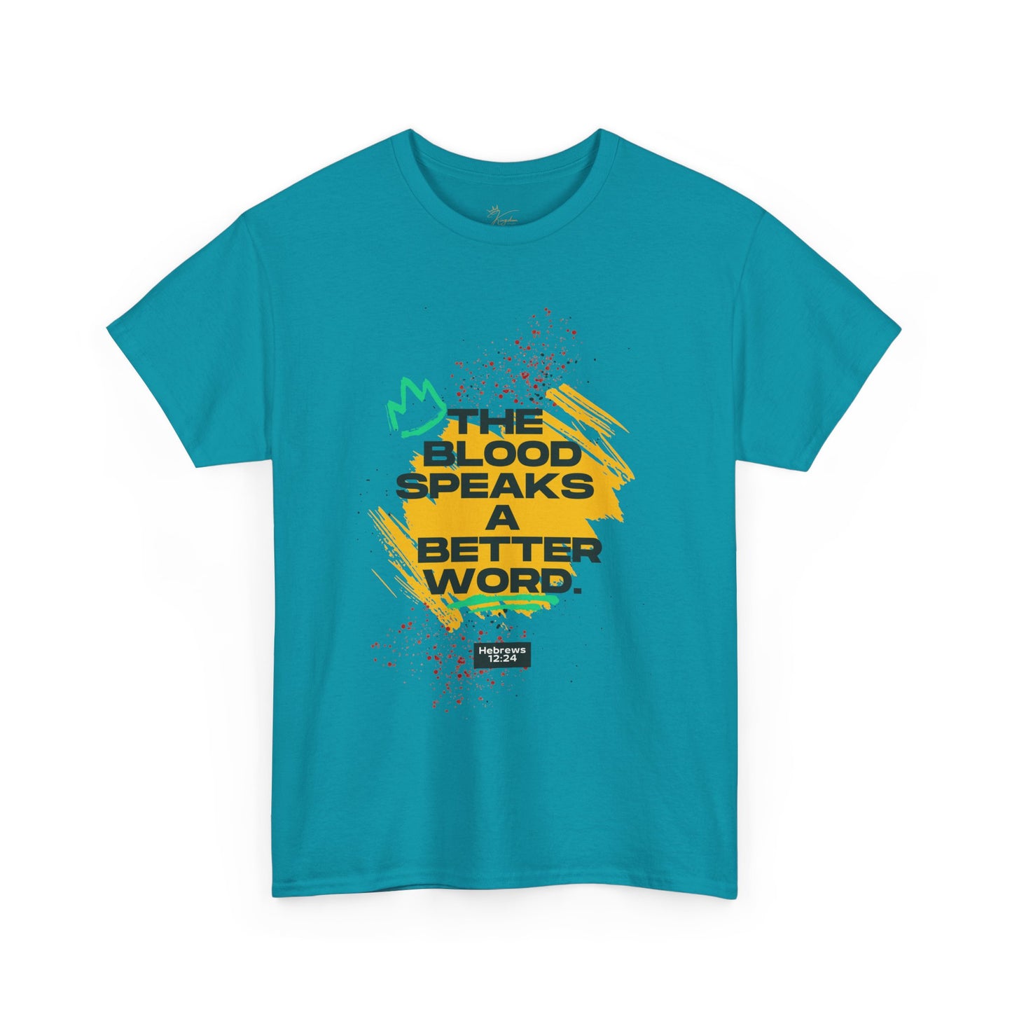 Unisex Heavy Cotton Tee - "The Blood Speaks A Better Word" Inspirational Graphic T-Shirt