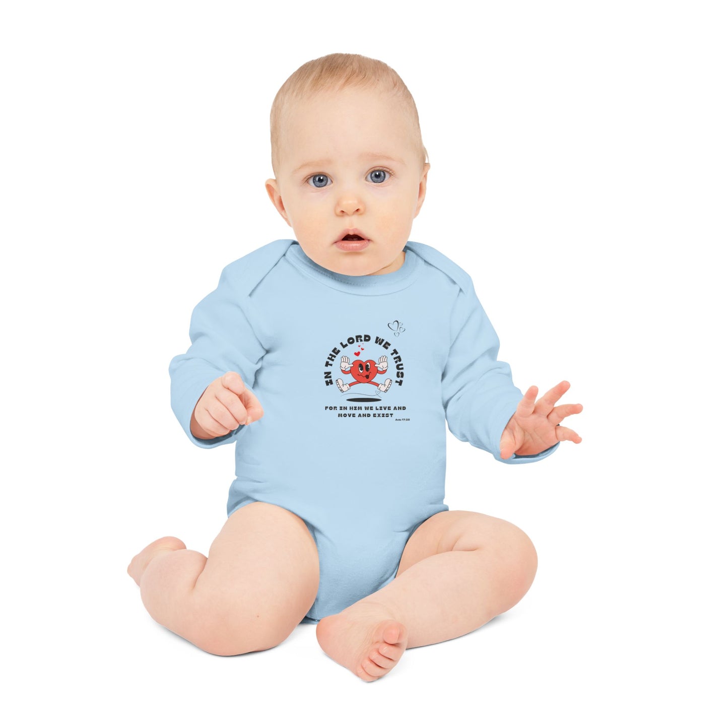 Baby Long-Sleeve Organic Bodysuit - Faith Inspired Design