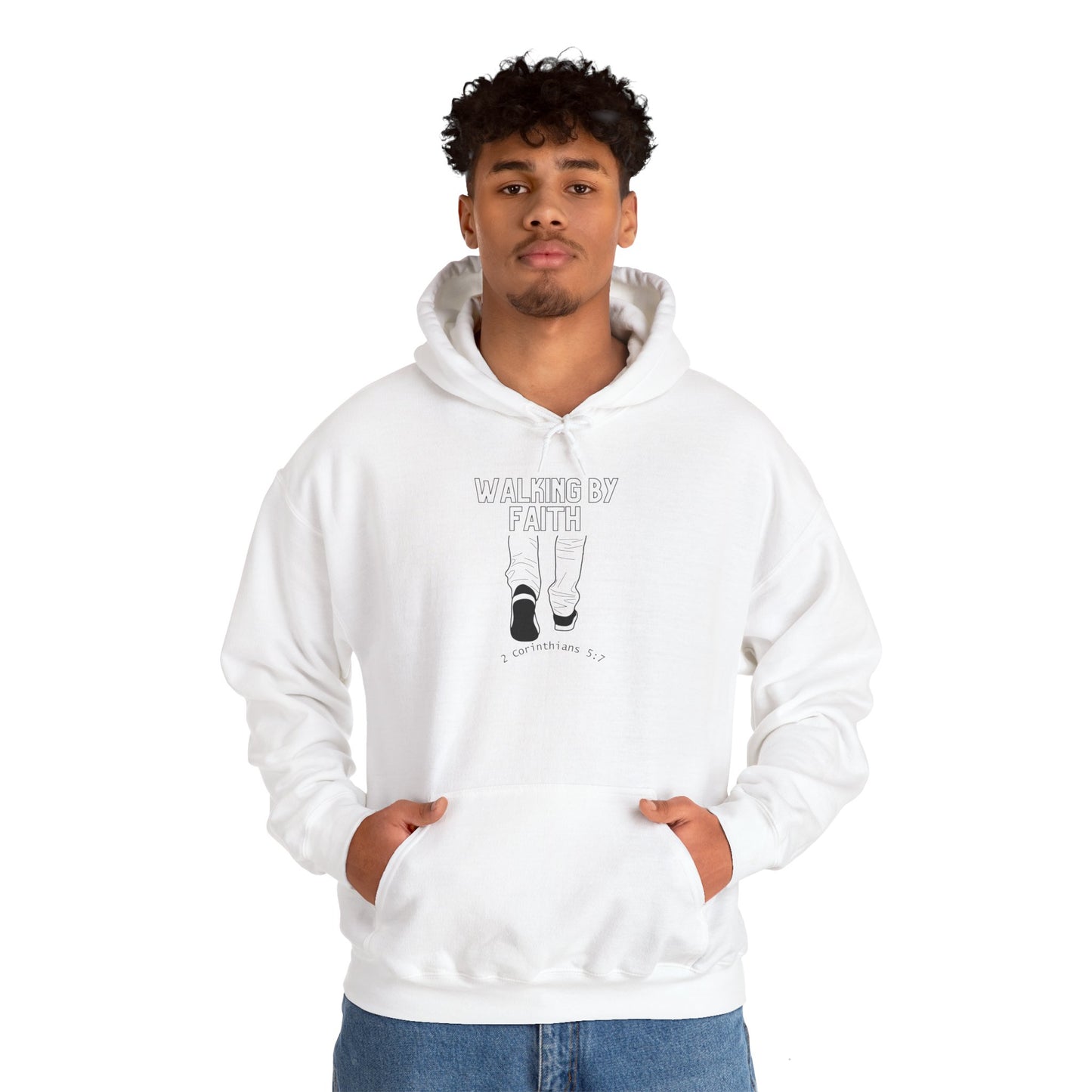 Faith-Inspired Unisex Hoodie - 'Walking by Faith' Design