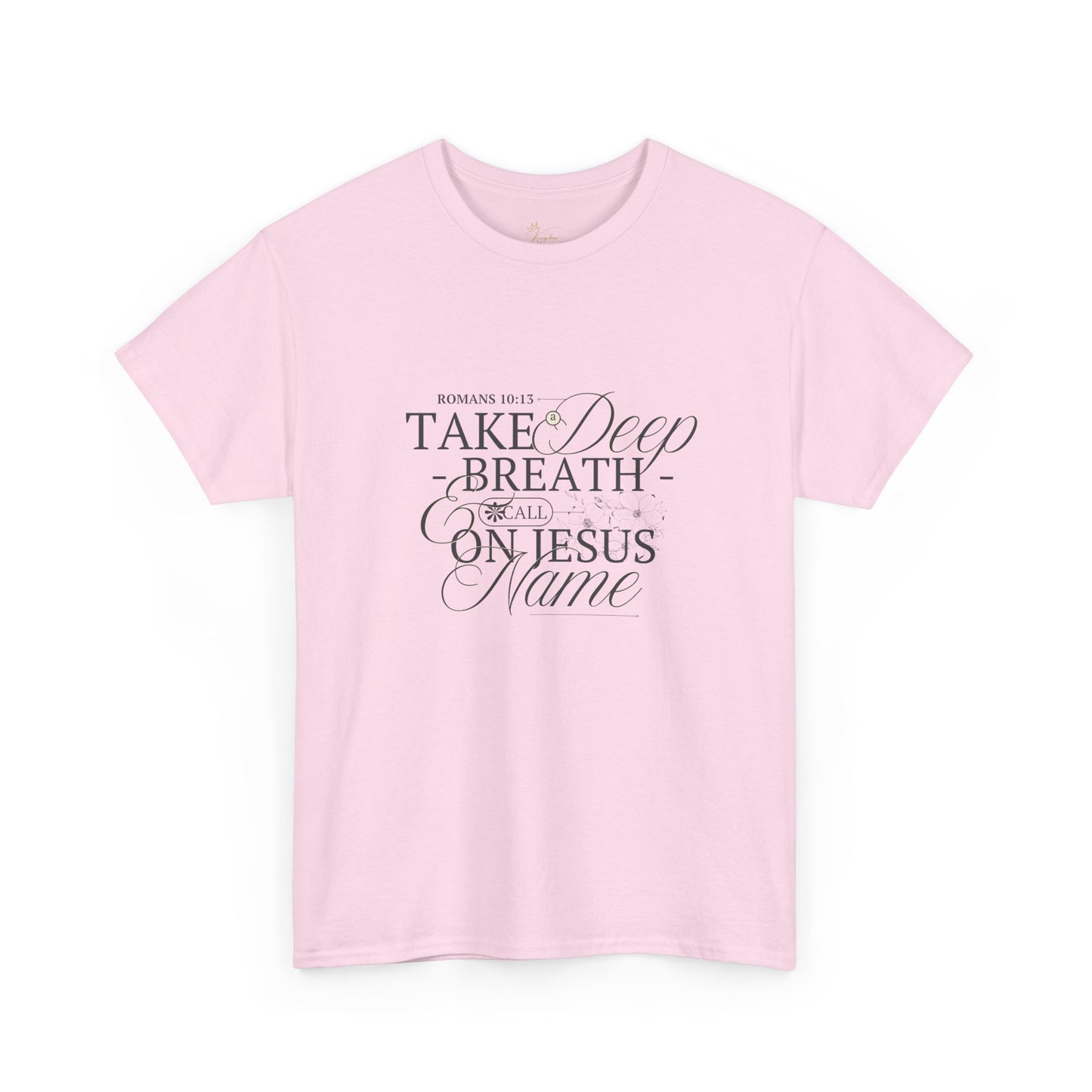 Inspirational Unisex Heavy Cotton Tee - "Take a Deep Breath and Call on Jesus"
