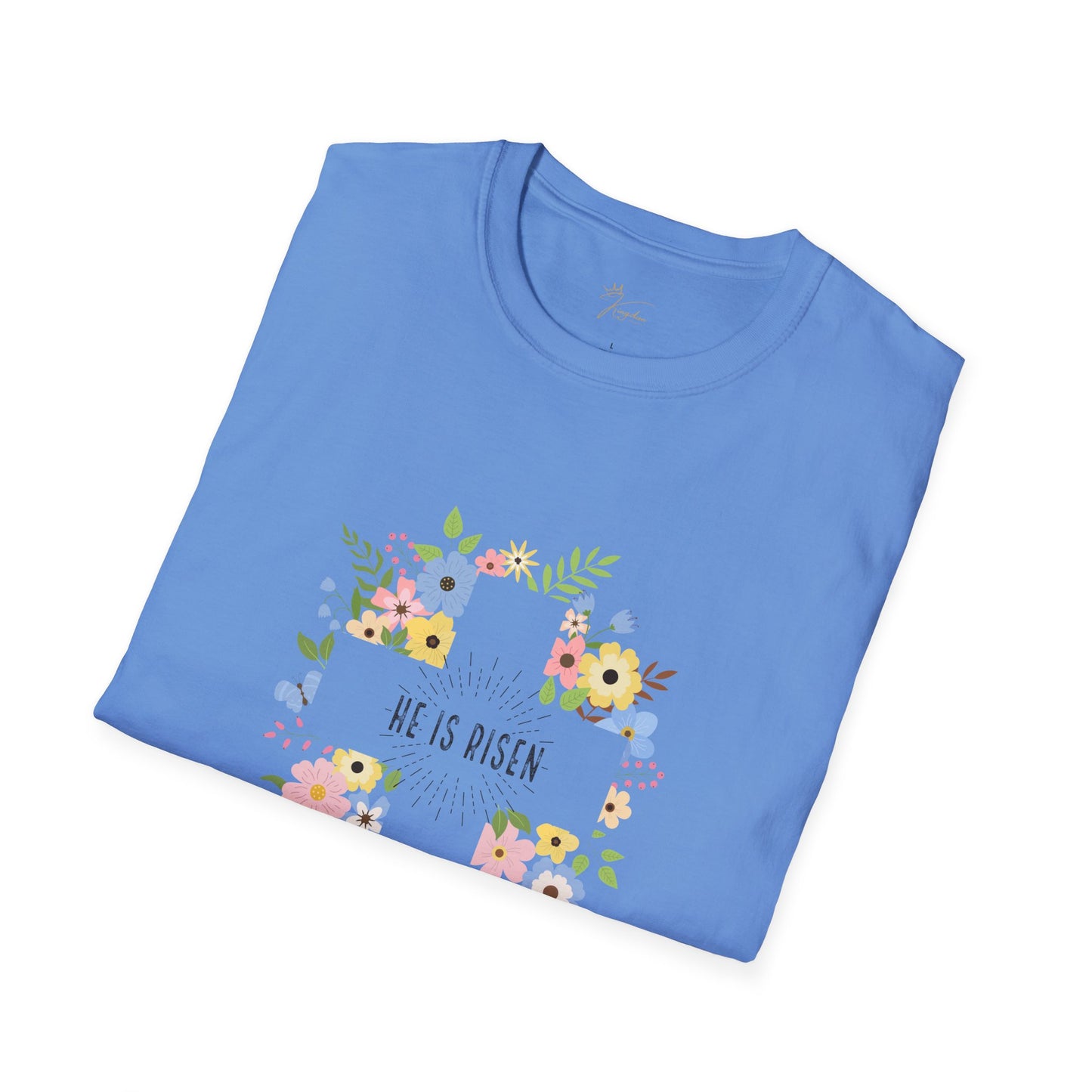 He is Risen Floral Unisex Softstyle T-Shirt | Easter Celebration Tee