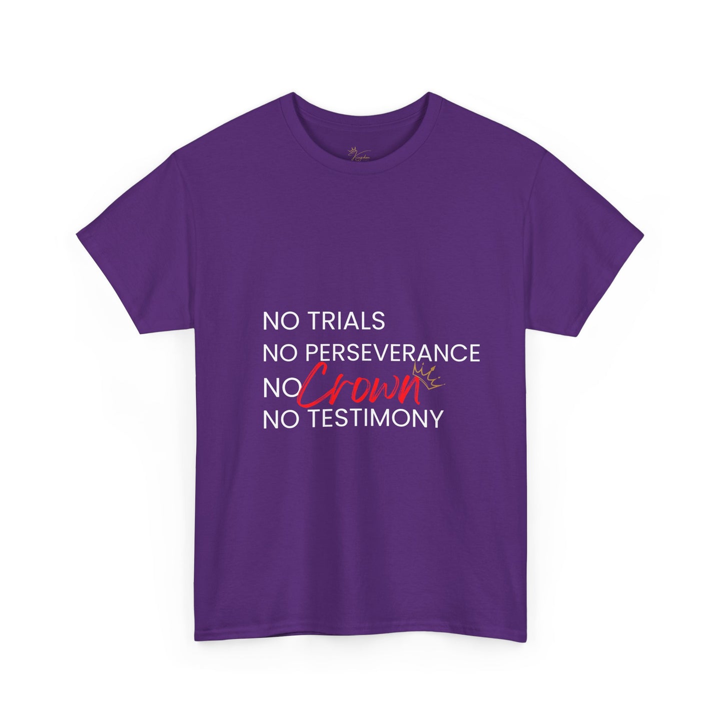 No Trials, No Perseverance, No Crown, No Testimony - Unisex Heavy Cotton Tee