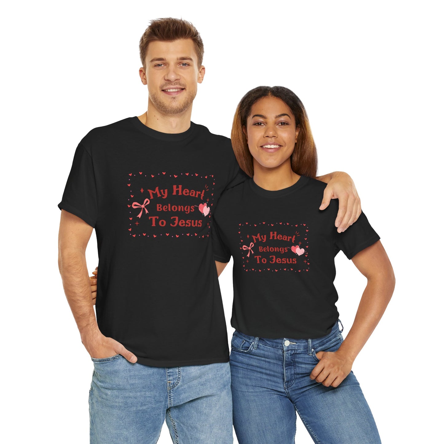 Faith-Inspired Unisex Heavy Cotton Tee - 'My Heart Belongs To Jesus'