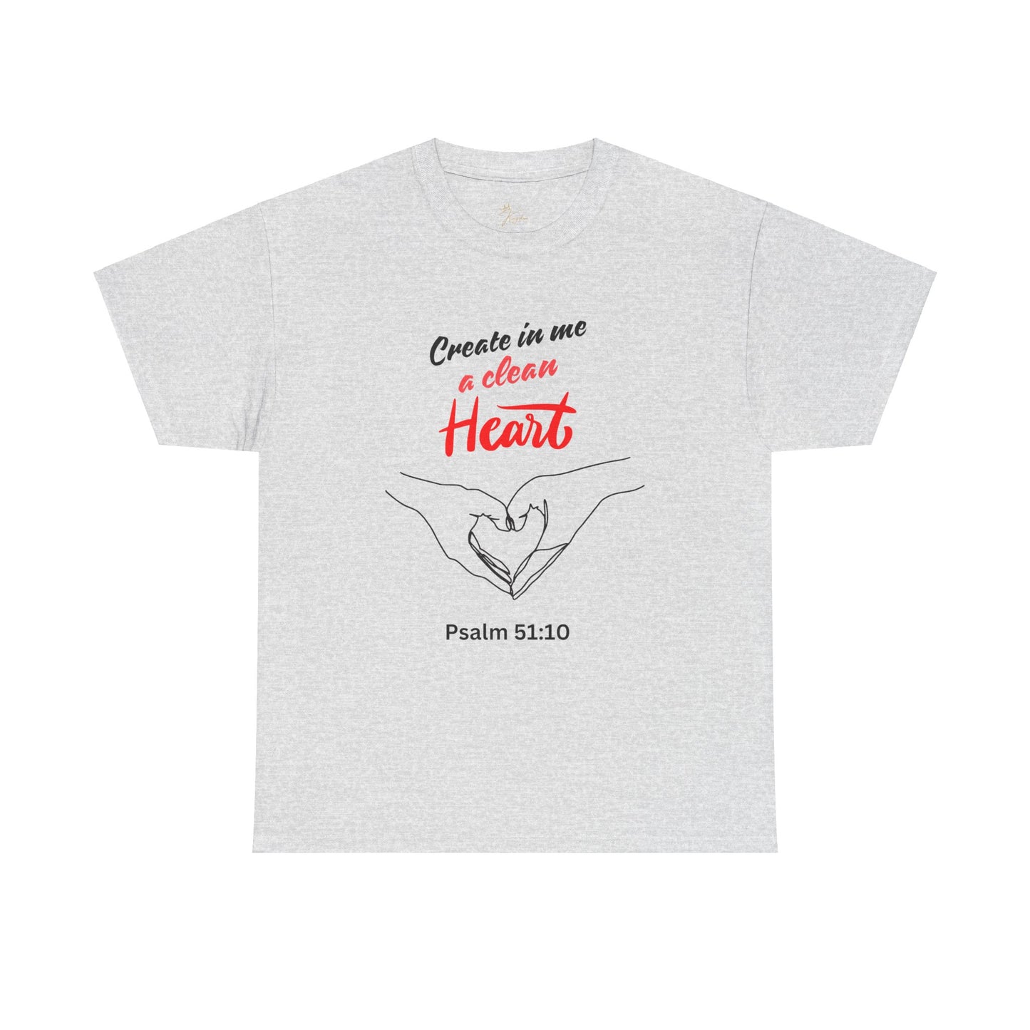 Inspirational Unisex Heavy Cotton Tee - "Create in Me a Clean Heart"