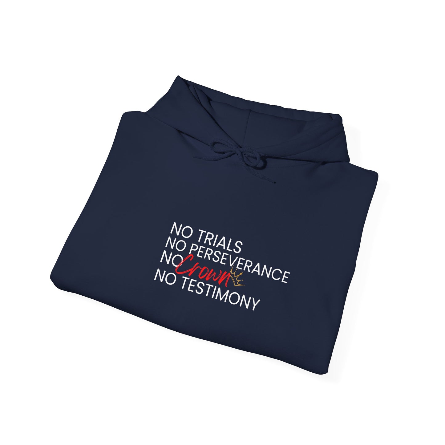 No Trials, No Perseverance, No Crown, No Testimony – Christian Hoodie