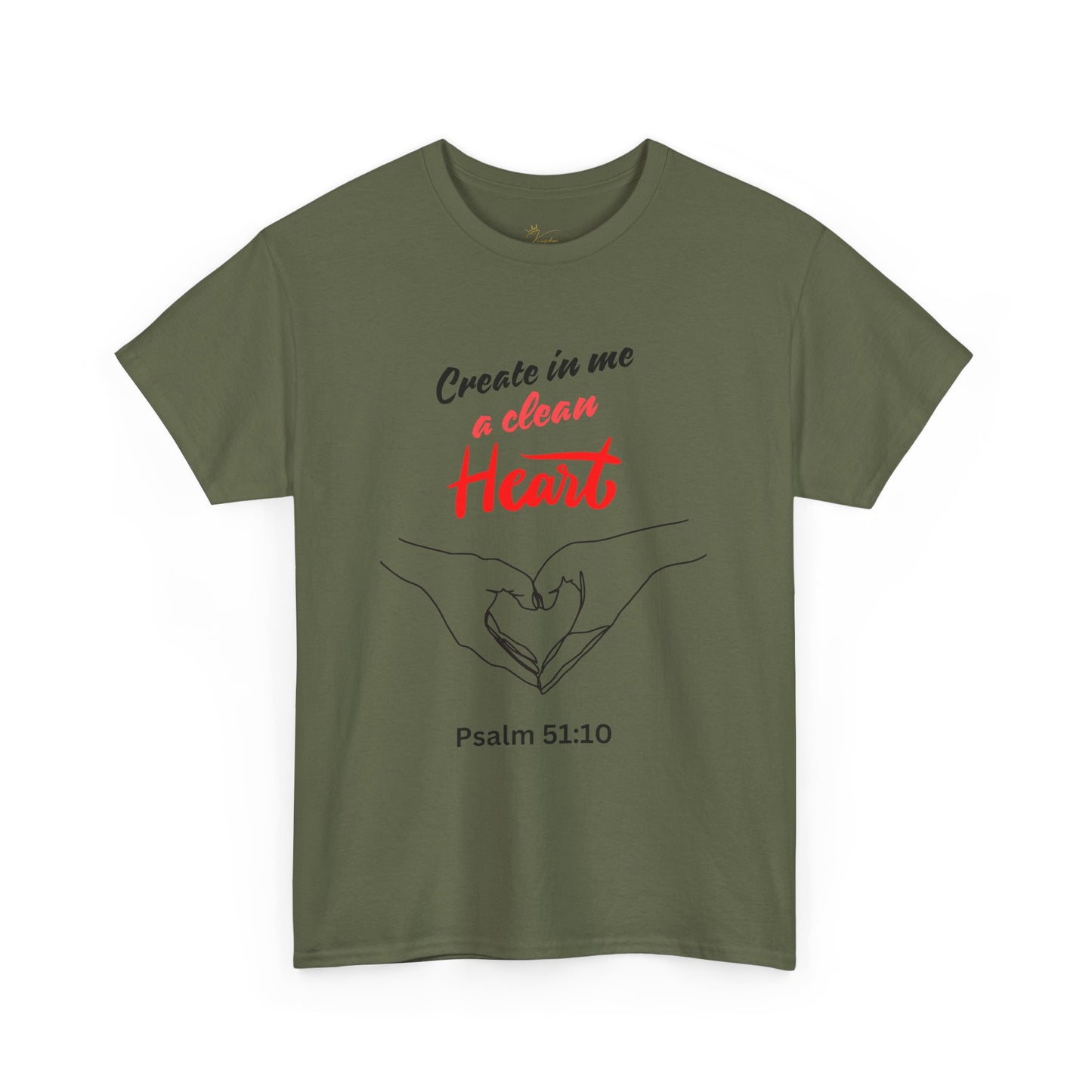 Inspirational Unisex Heavy Cotton Tee - "Create in Me a Clean Heart"