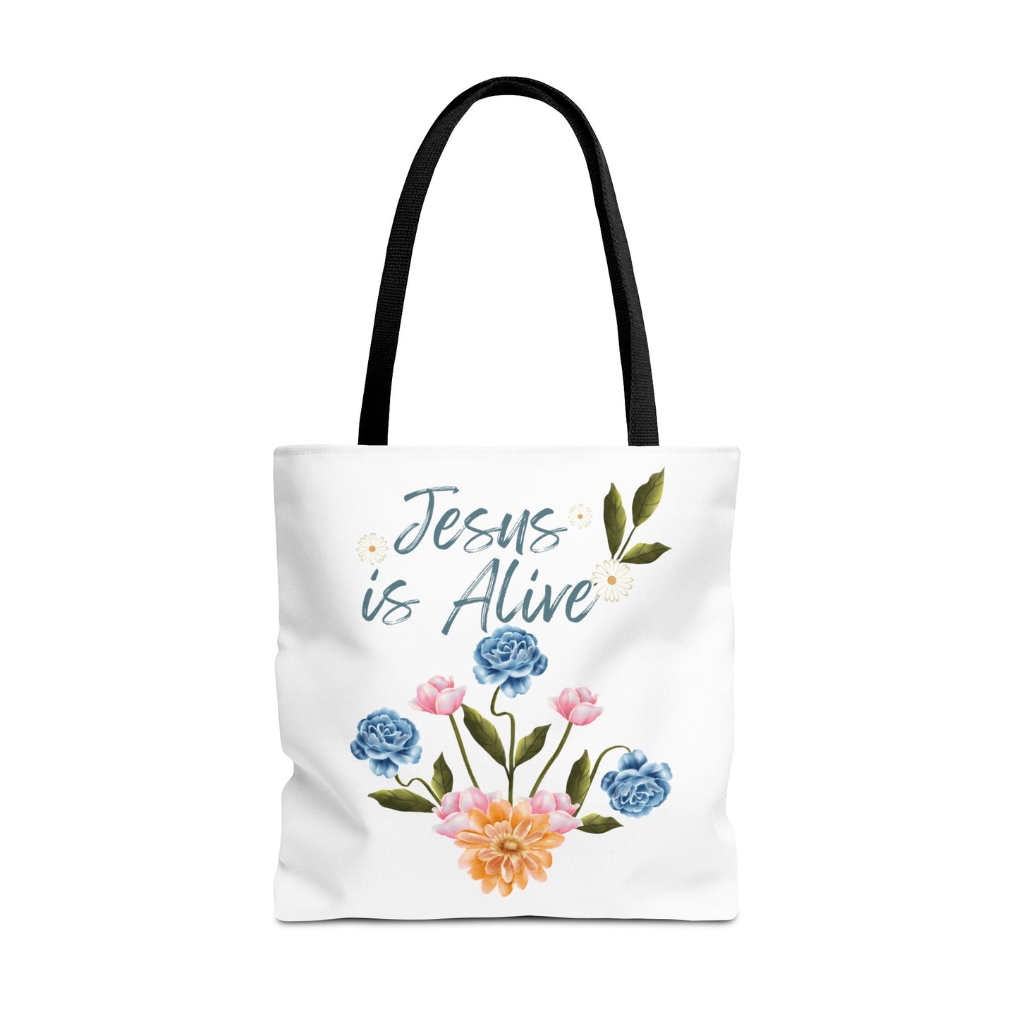 Inspirational Floral Tote Bag - 'Jesus is Alive' - Perfect for Everyday Use and Celebrations