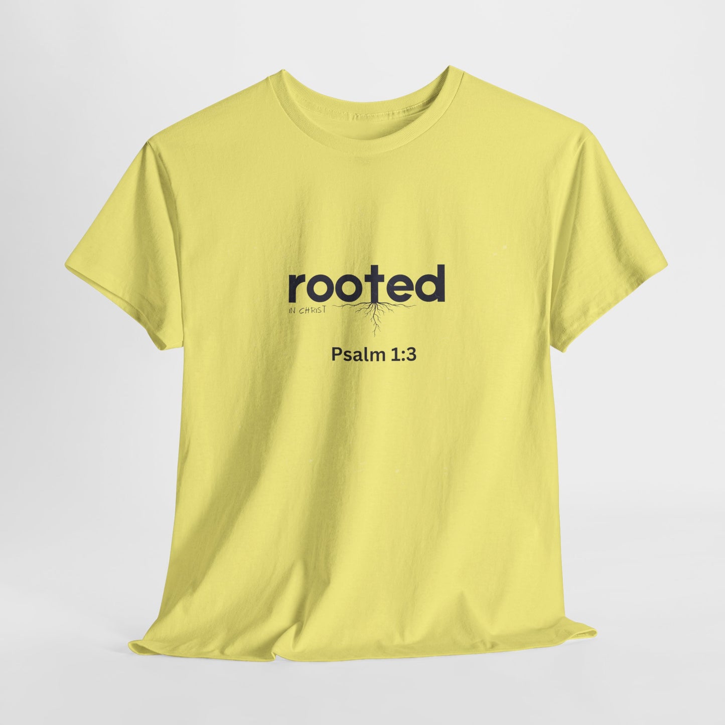 Inspirational Unisex Heavy Cotton Tee - "Rooted Psalm 1:3"