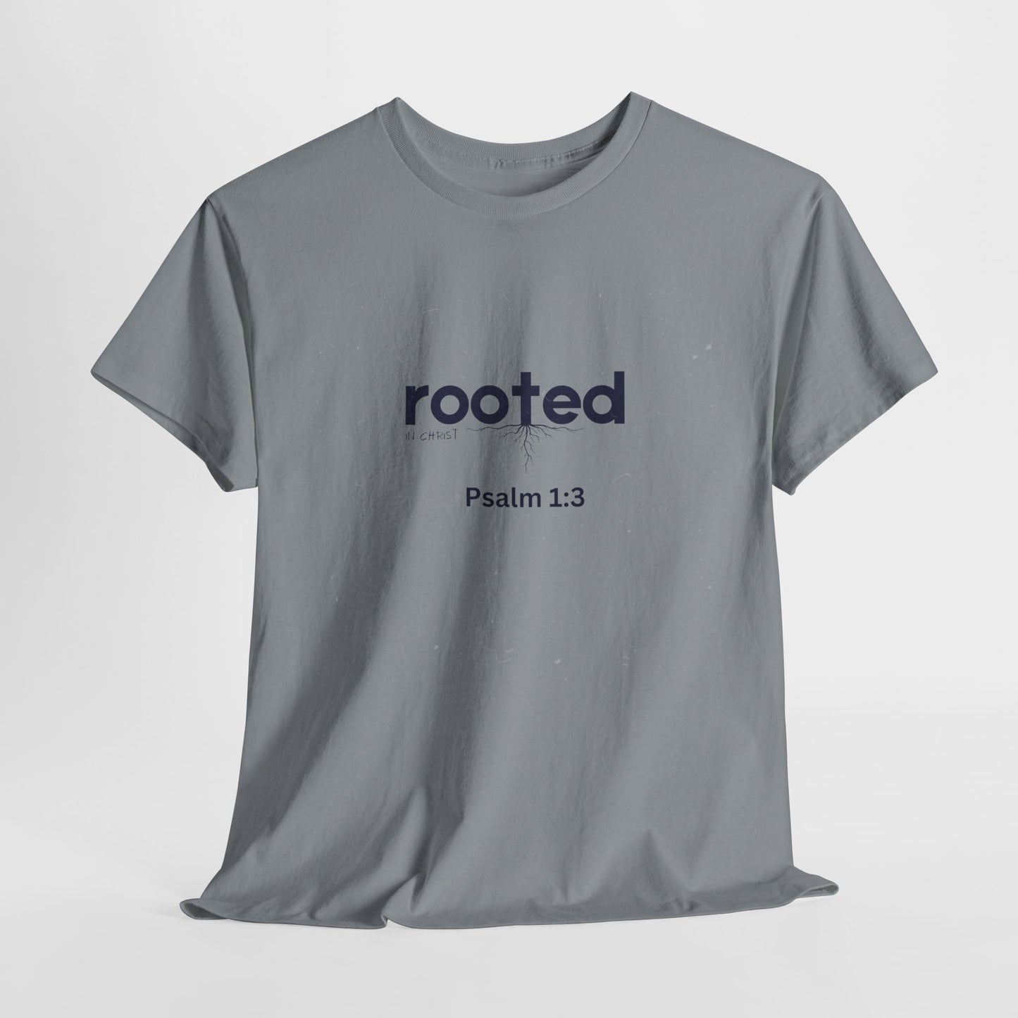 Inspirational Unisex Heavy Cotton Tee - "Rooted Psalm 1:3"