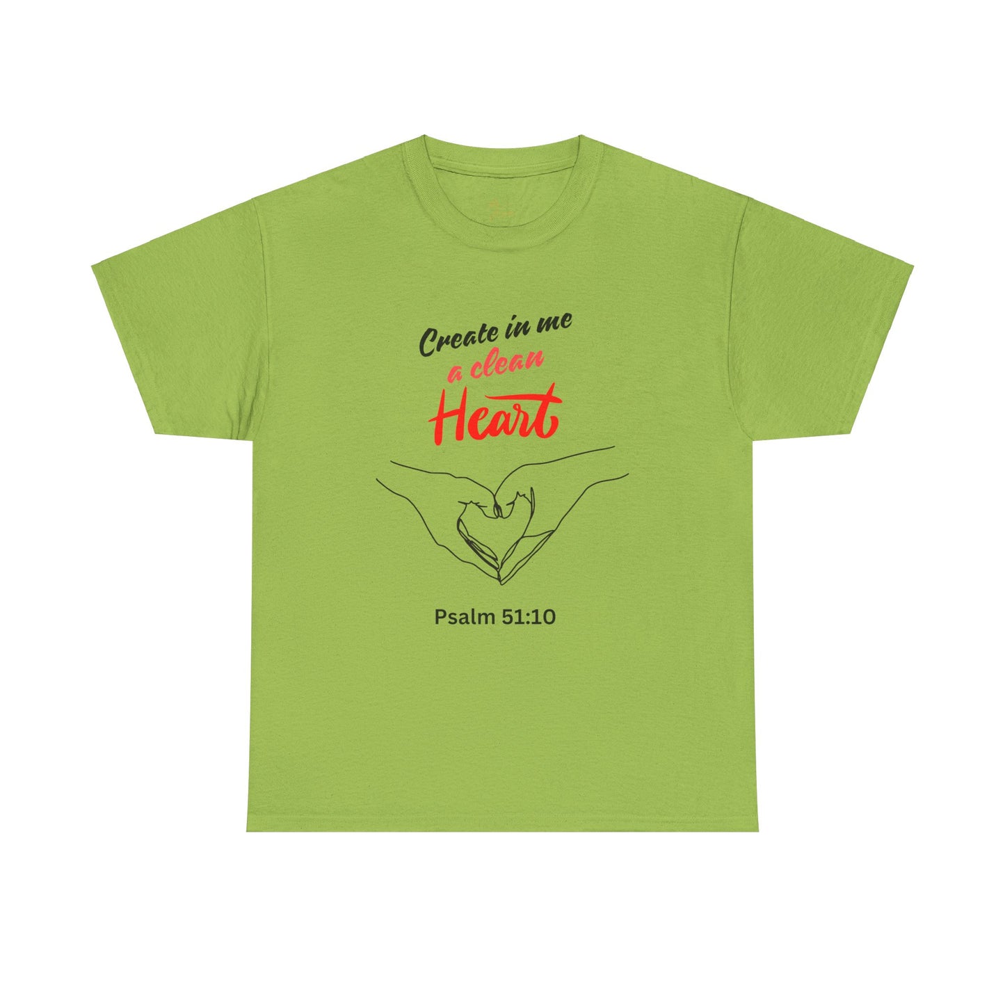 Inspirational Unisex Heavy Cotton Tee - "Create in Me a Clean Heart"