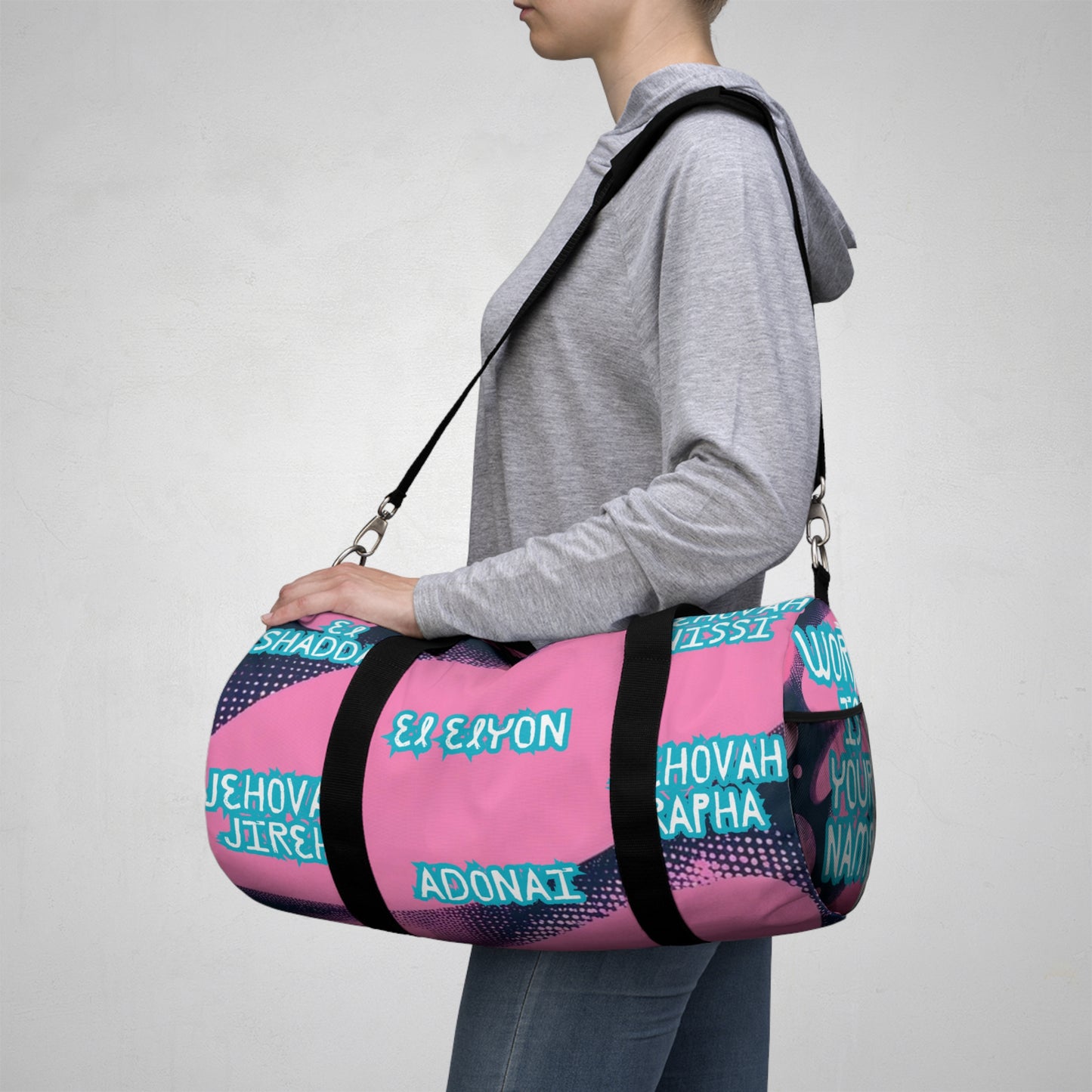 Inspirational Duffel Bag with Names of God - Perfect for Gym & Travel