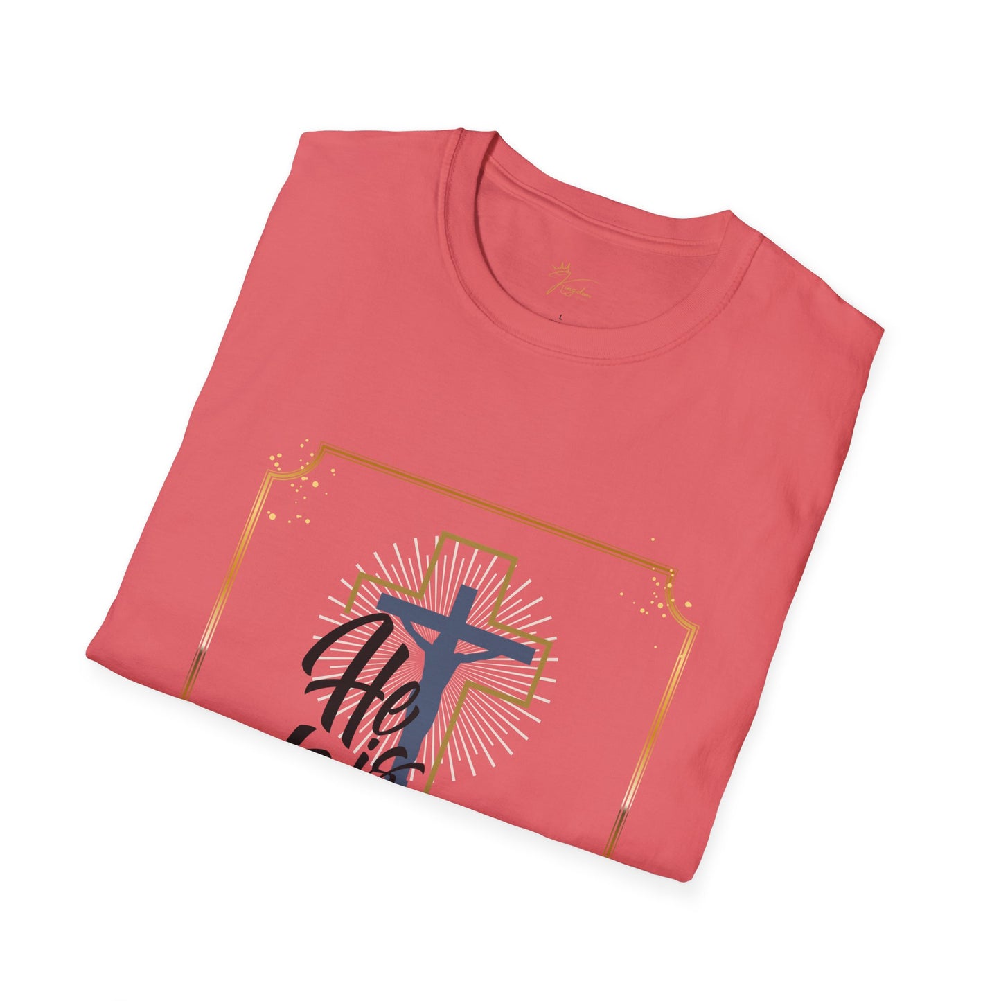 He is Risen Unisex Softstyle T-Shirt - Faith Inspired Easter Tee