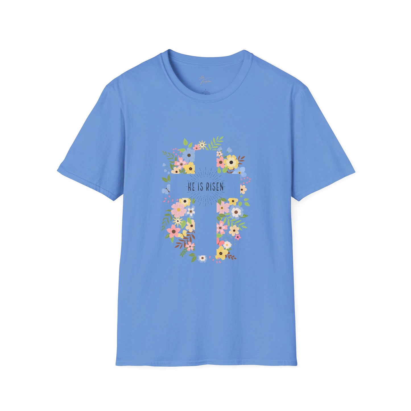 He is Risen Floral Unisex Softstyle T-Shirt | Easter Celebration Tee