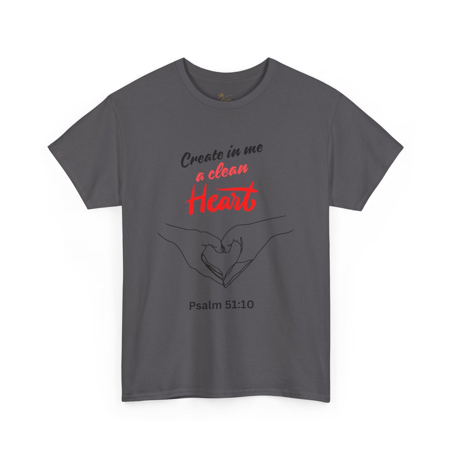 Inspirational Unisex Heavy Cotton Tee - "Create in Me a Clean Heart"