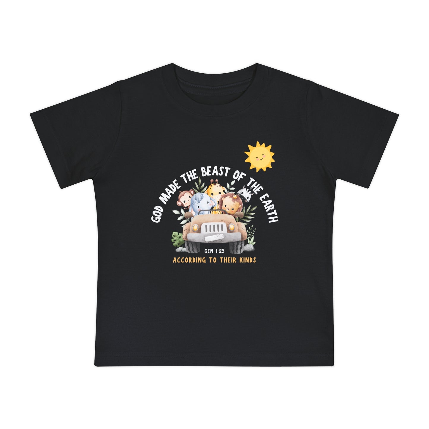 Cute Baby Short Sleeve T-Shirt - "God Made the Beast of the Earth" Design