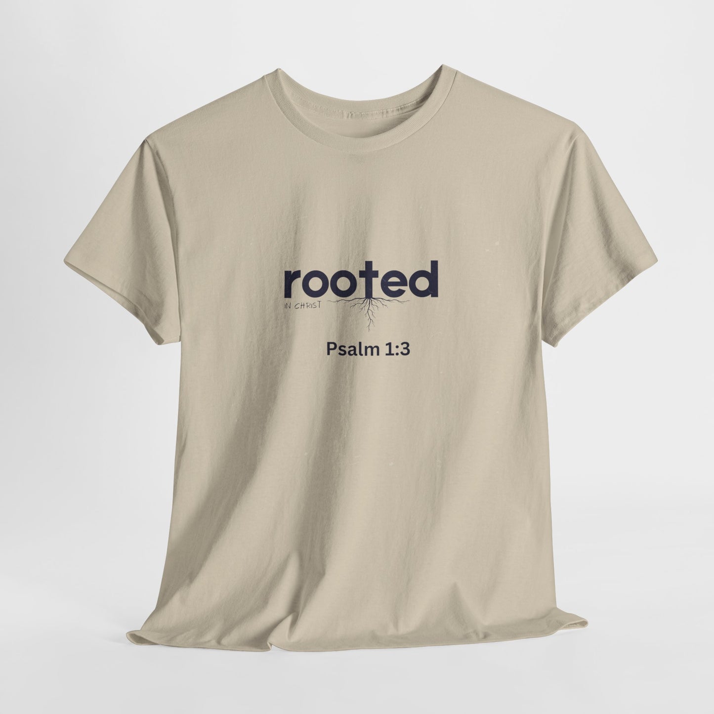 Inspirational Unisex Heavy Cotton Tee - "Rooted Psalm 1:3"