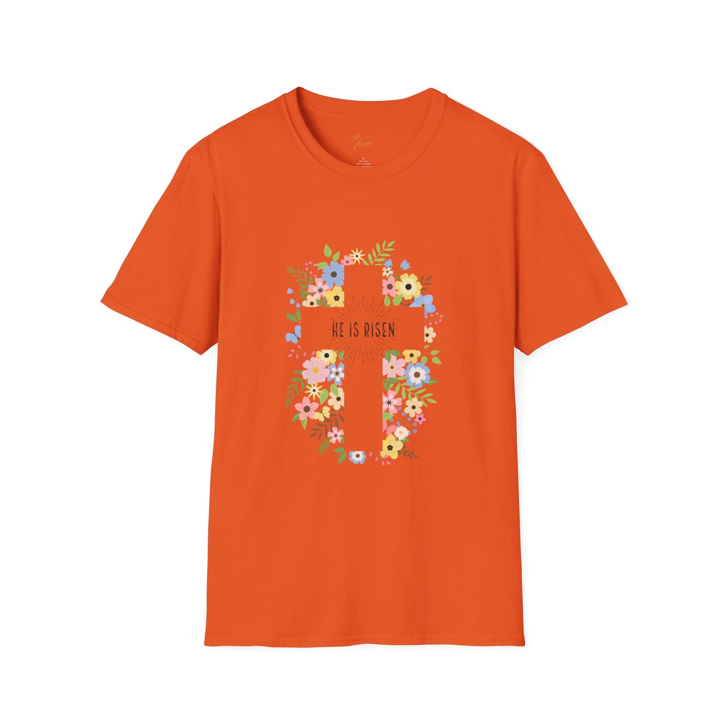 He is Risen Floral Unisex Softstyle T-Shirt | Easter Celebration Tee