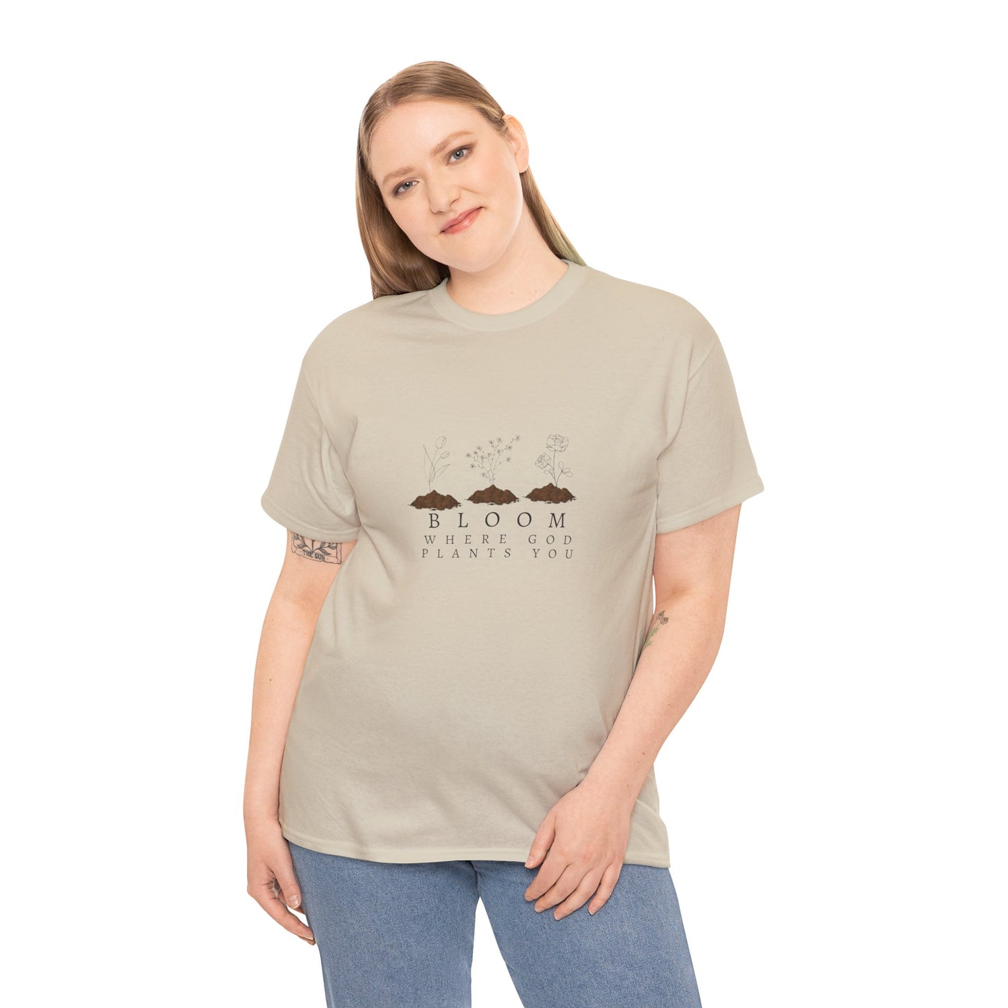 Bloom Where God Plants You Unisex Heavy Cotton Tee