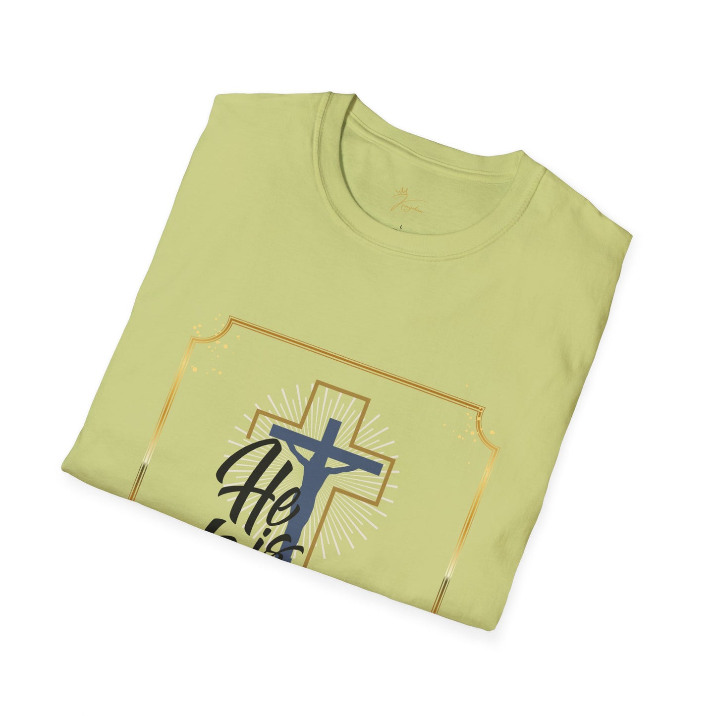 He is Risen Unisex Softstyle T-Shirt - Faith Inspired Easter Tee