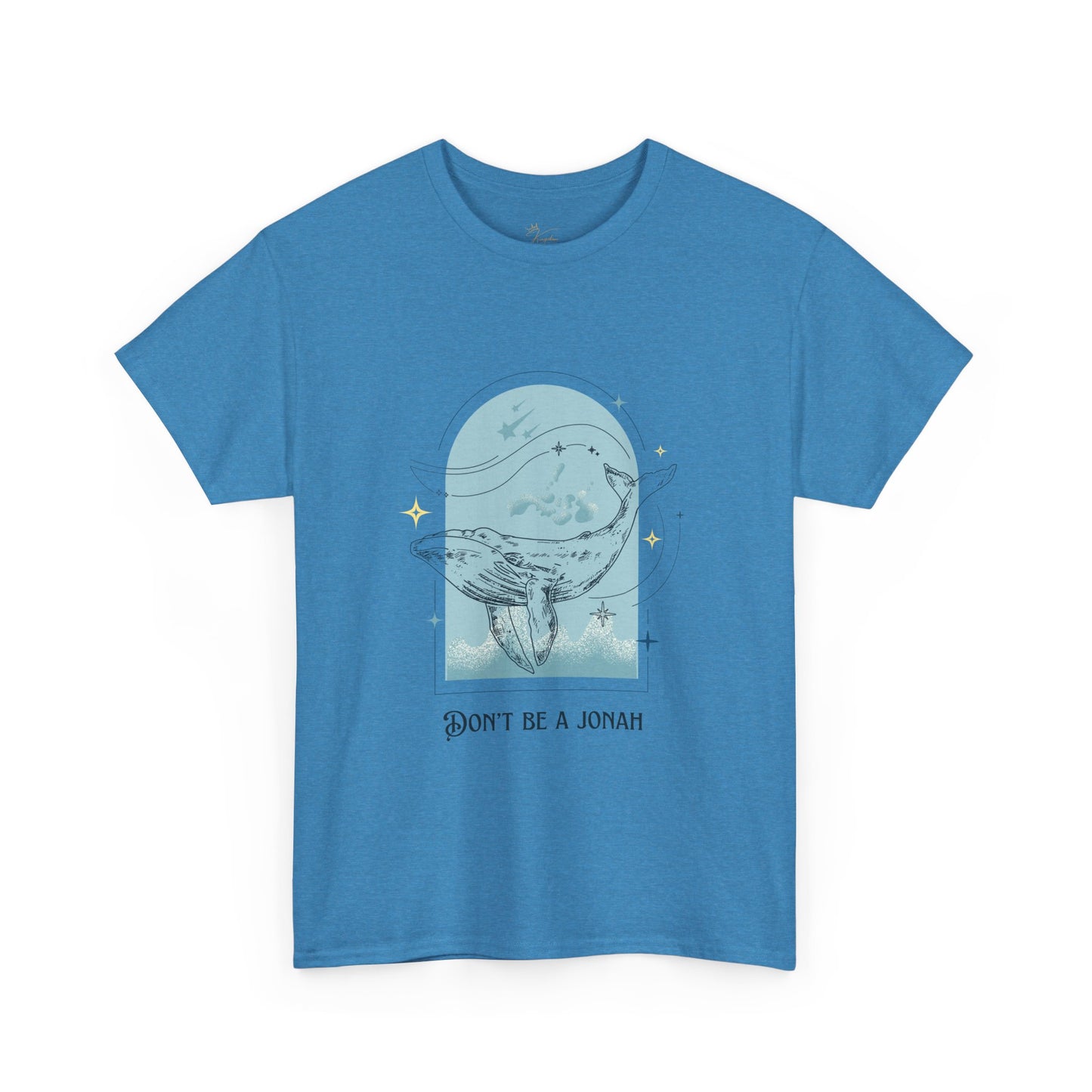 Whale Illustration Unisex Heavy Cotton Tee - "Don't Be A Jonah"