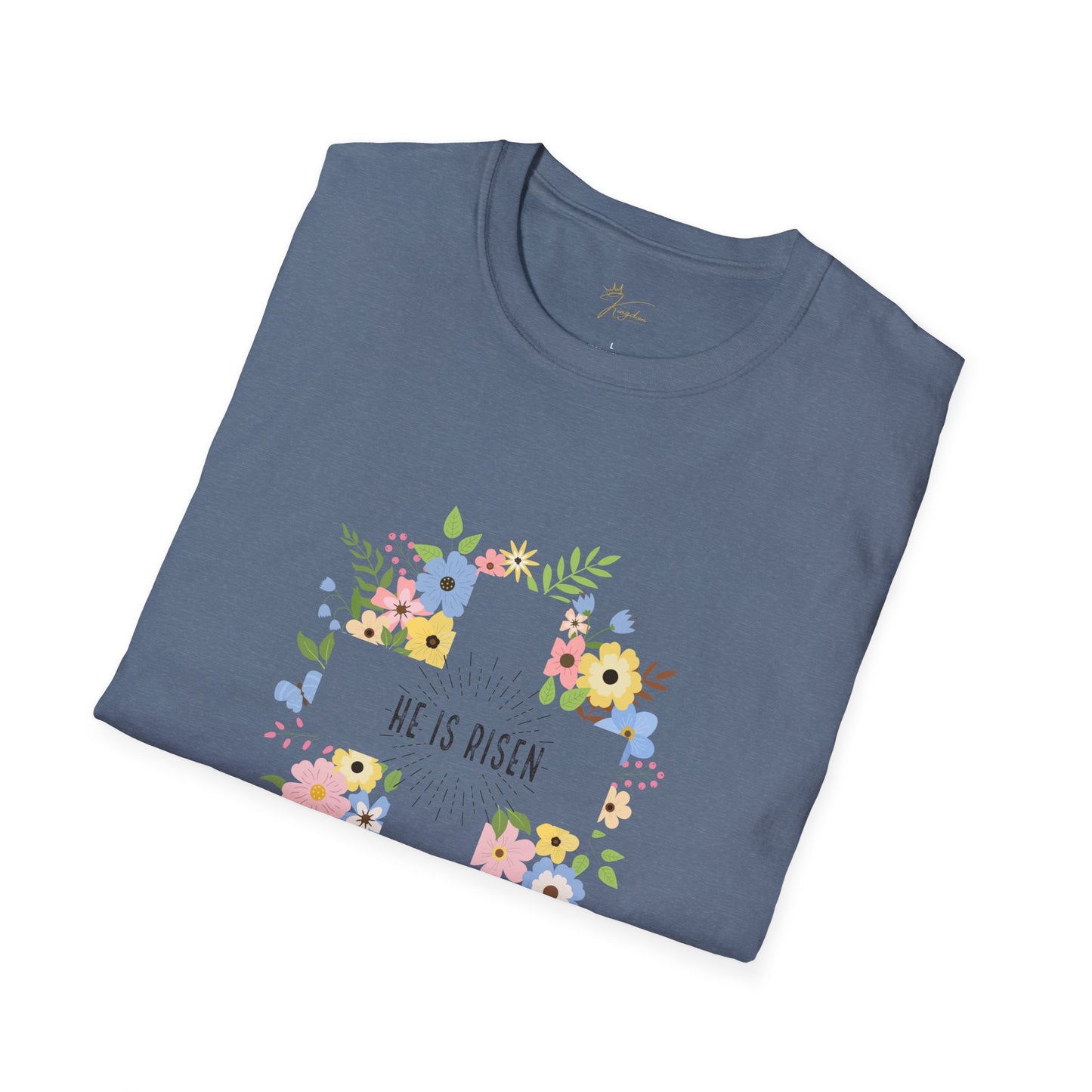 He is Risen Floral Unisex Softstyle T-Shirt | Easter Celebration Tee